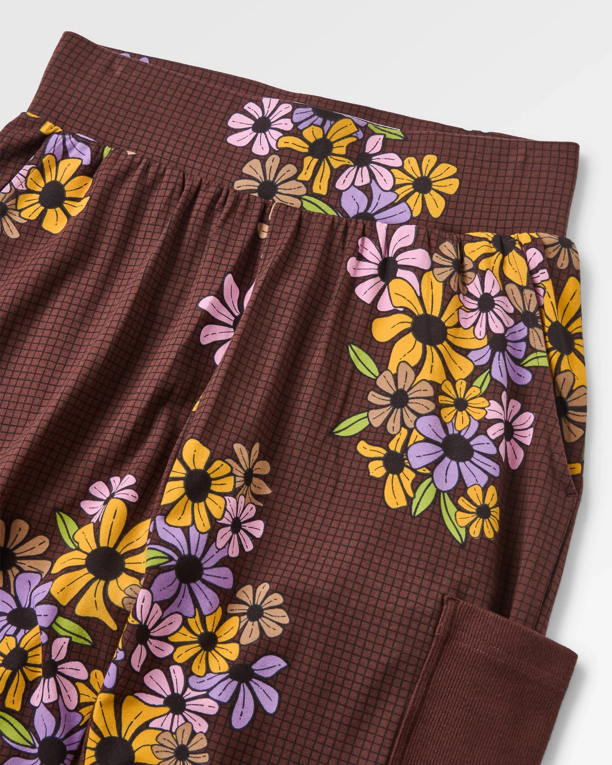 Day Dream Trouser - Floral Grid Espresso - Image 3