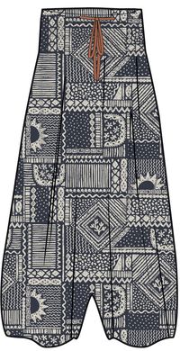 Daylily Loose Trouser - Vintage Patchwork Navy - Image 9