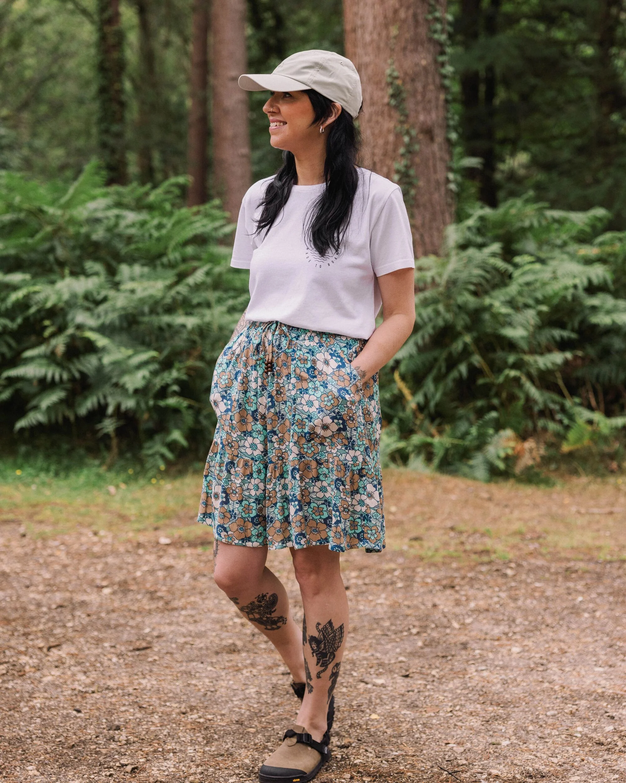 Dew EcoVero Woven Skirt - Vintage Floral Aqua - Image 5