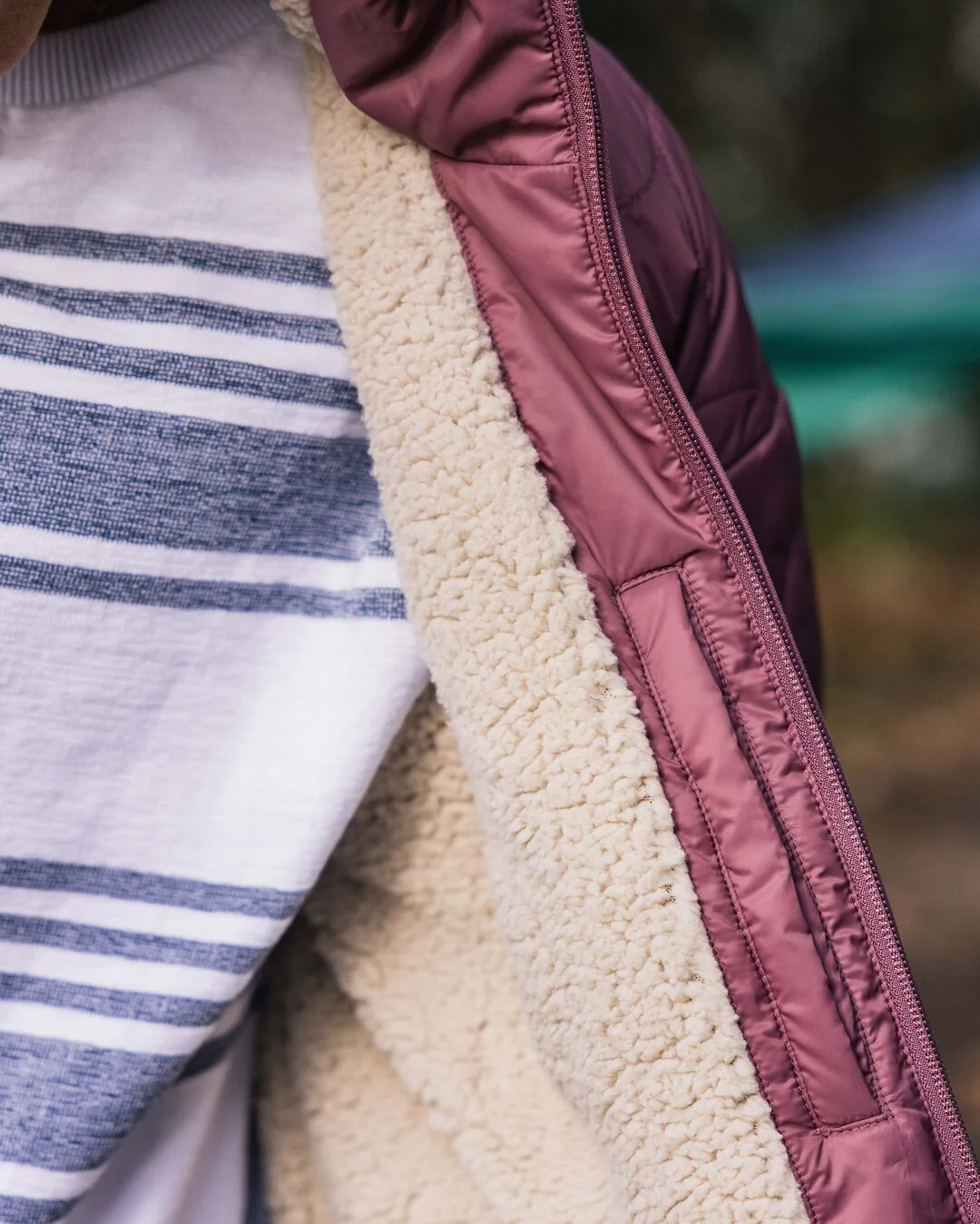 Earthy Sherpa Lined Insulated Jacket - Crushed Berry - Image 4