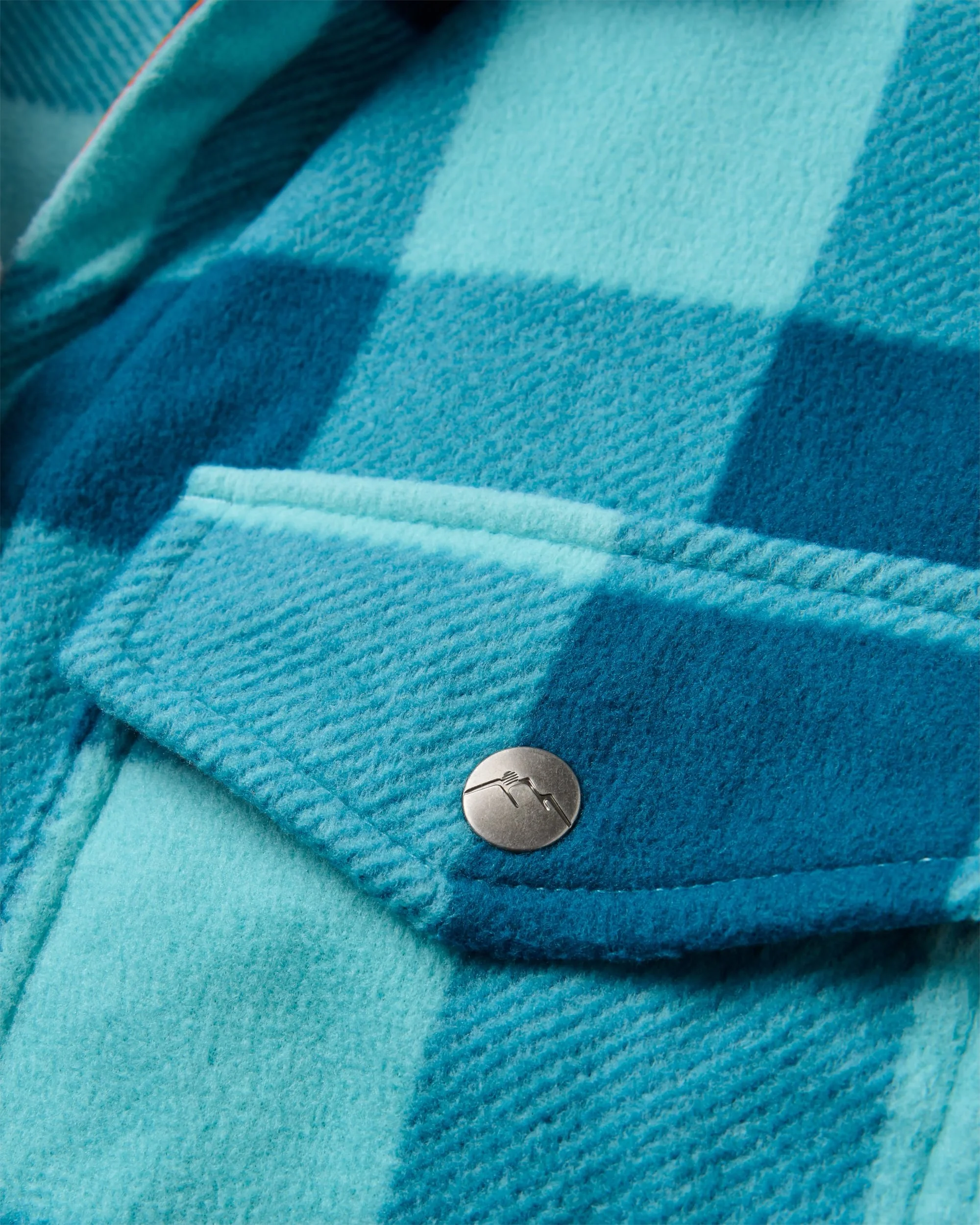 East Polar Fleece Shirt - Retro Blue Check - Image 4