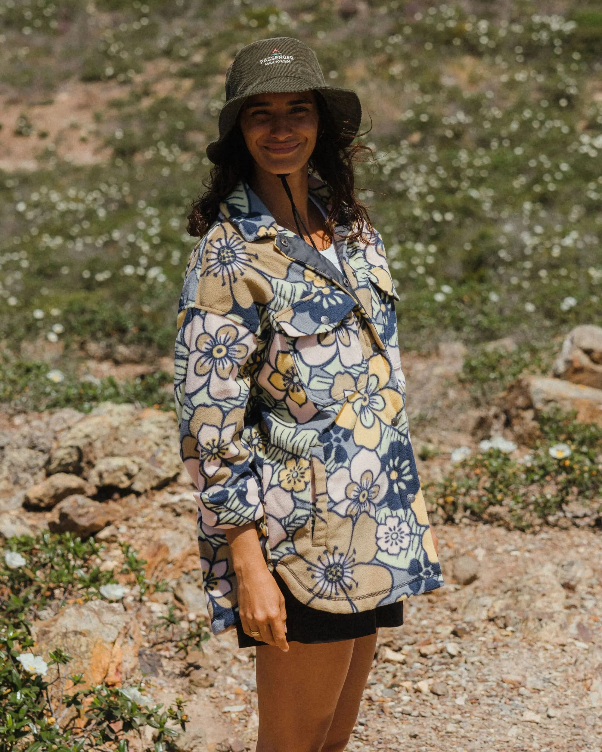 East Polar Fleece Shirt - Vintage Floral Sunlight - Image 3