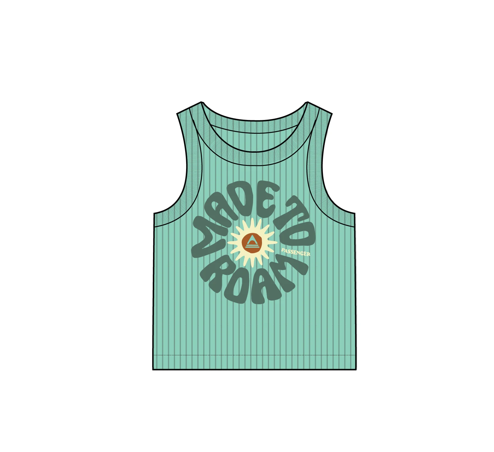 Easy Days Ribbed Graphic Vest - Aquamarine - Image 5