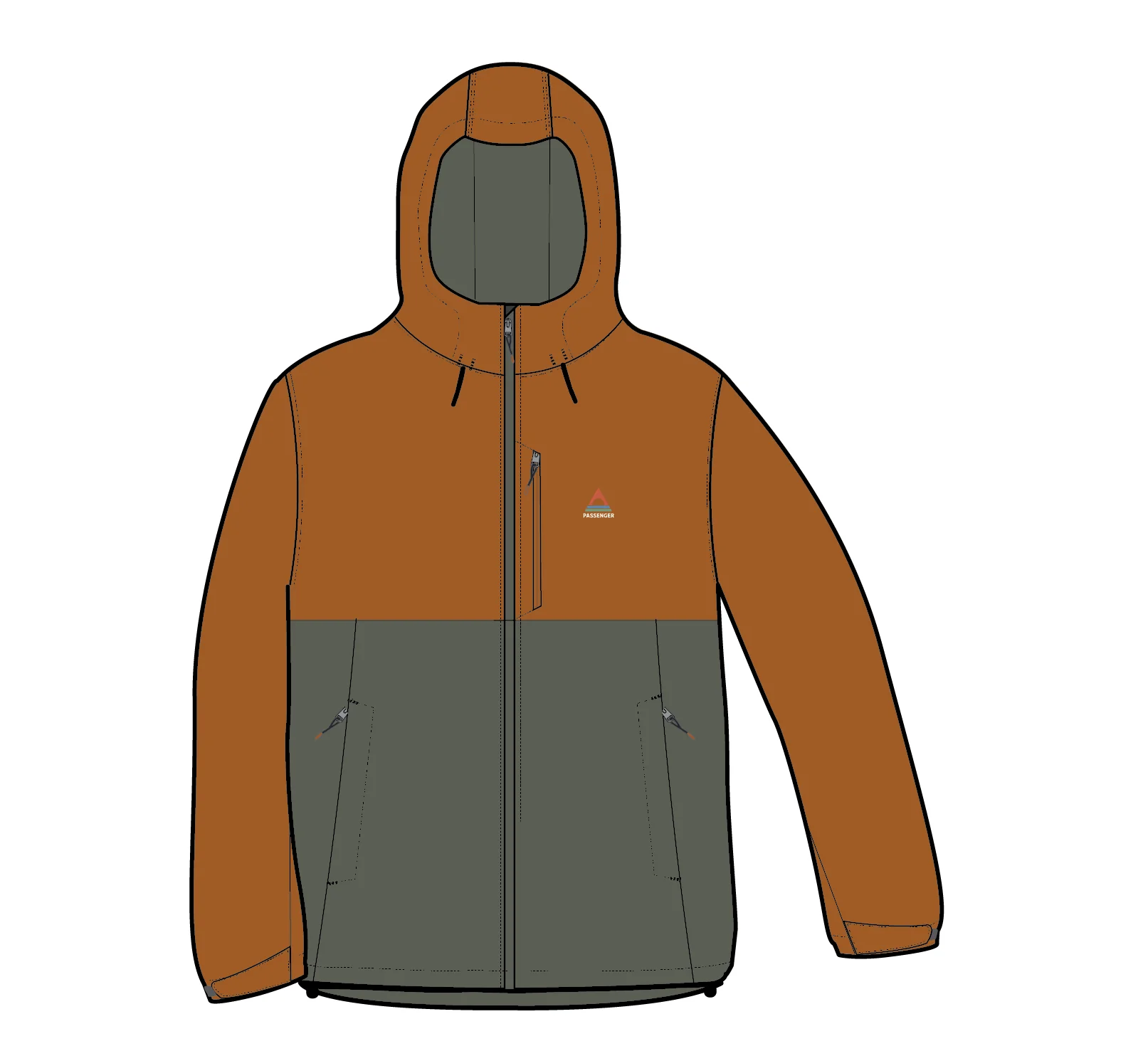 Eclipse Insulated Waterproof Jacket - Retro Orange/Dusty Olive - Image 11