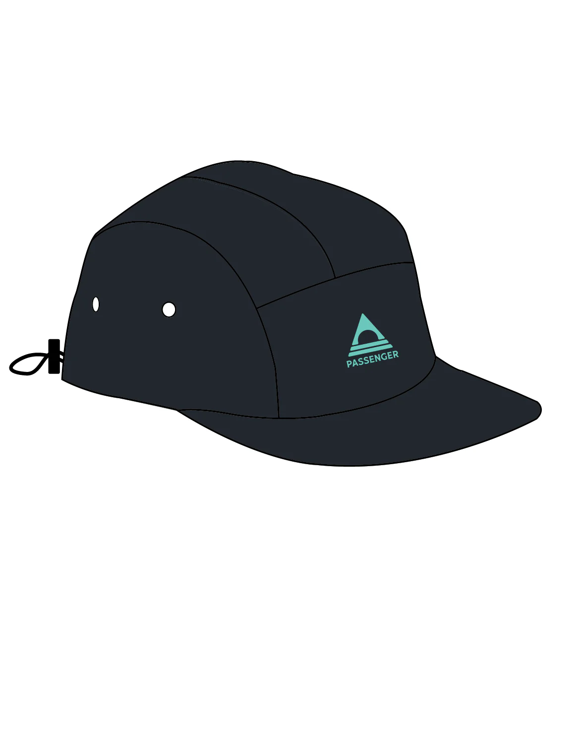 Emerge 5 Panel Trail Cap - Black - Image 10