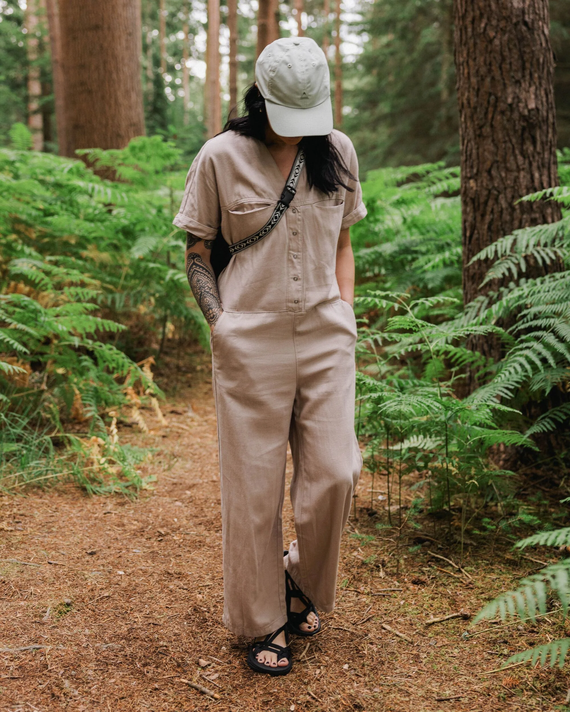 Esen Short Sleeve Jumpsuit - Simply Taupe - Image 4