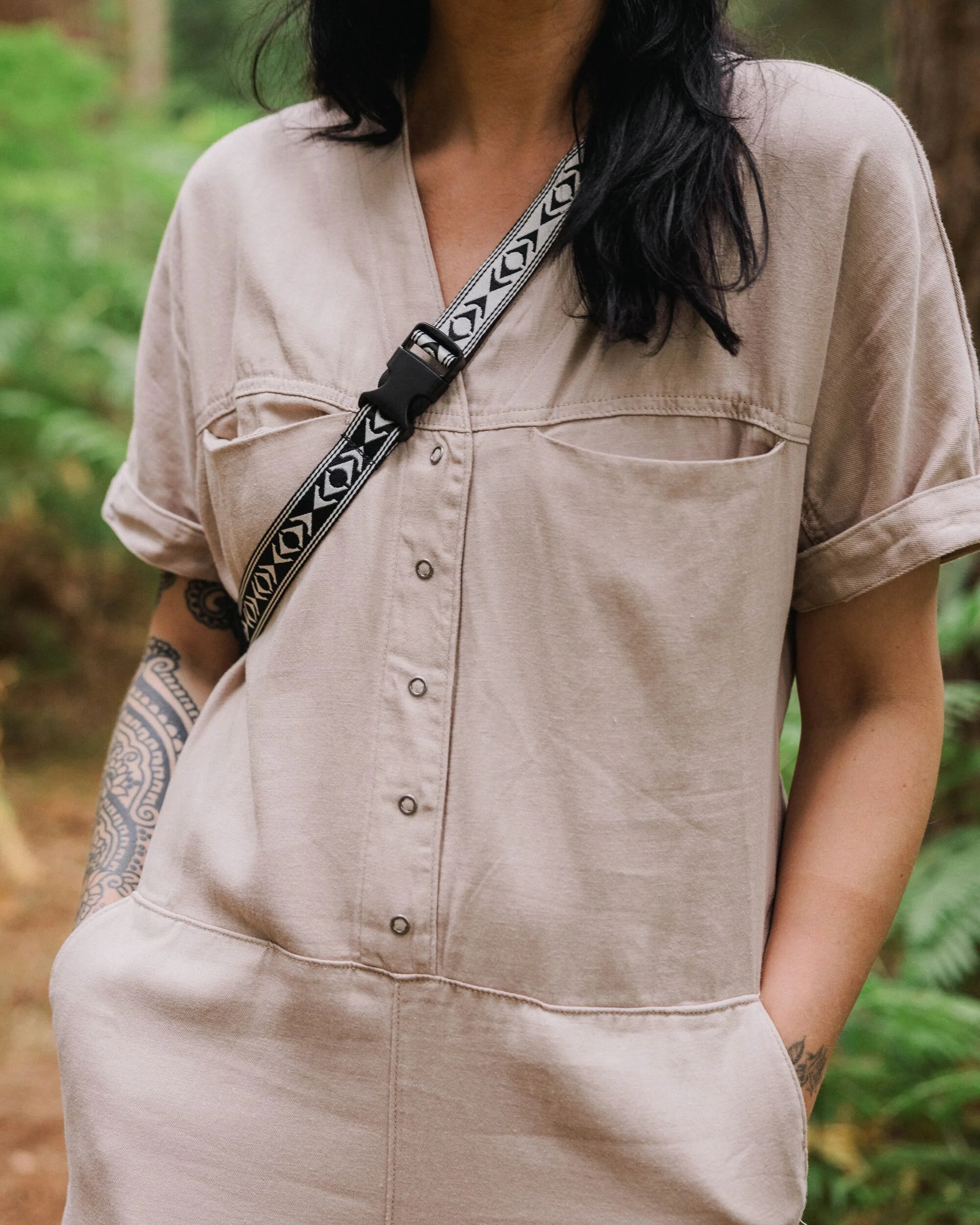 Esen Short Sleeve Jumpsuit - Simply Taupe - Image 5