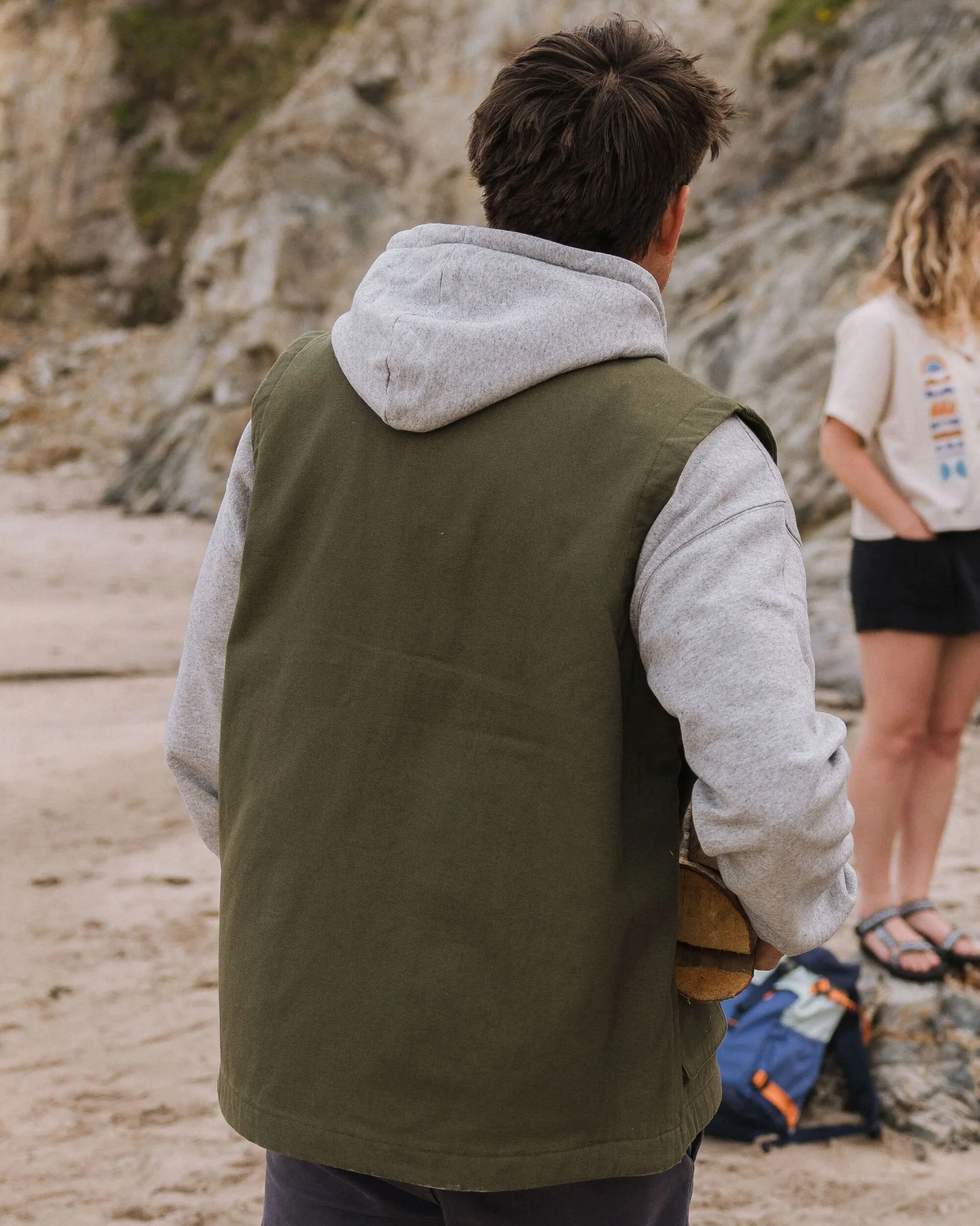 Explorers Organic Cotton Canvas Gilet - Khaki - Image 4