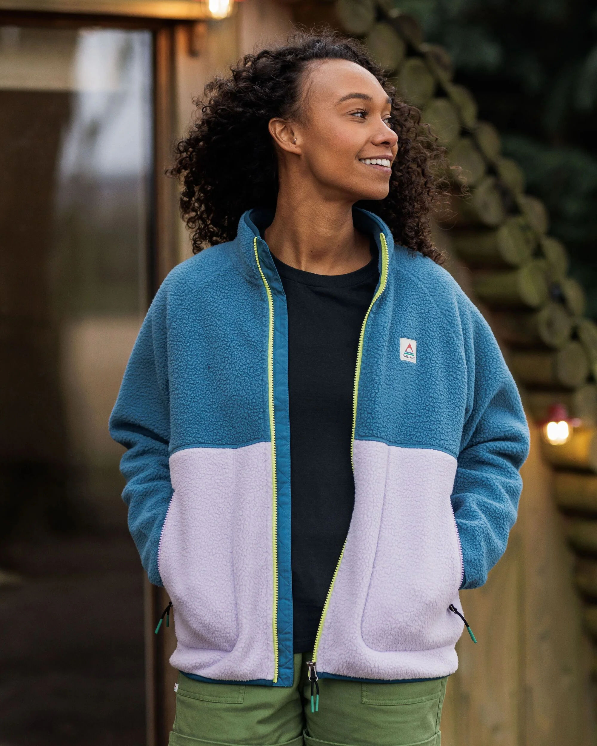 Fairbanks Full Zip Sherpa Fleece - Lilac Mist - Image 2