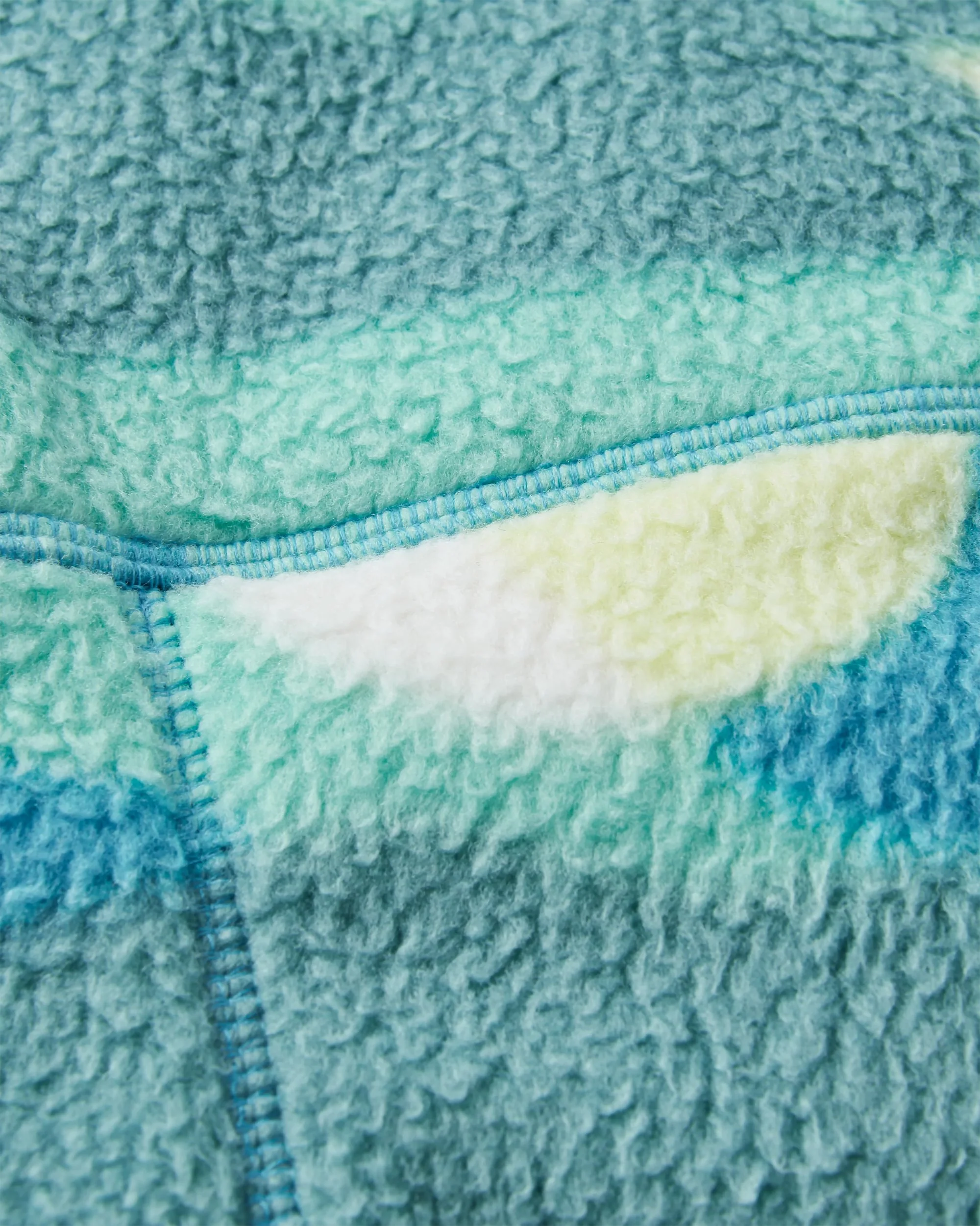 Fairbanks Full Zip Sherpa Fleece - Vista Patchwork Aqua - Image 8