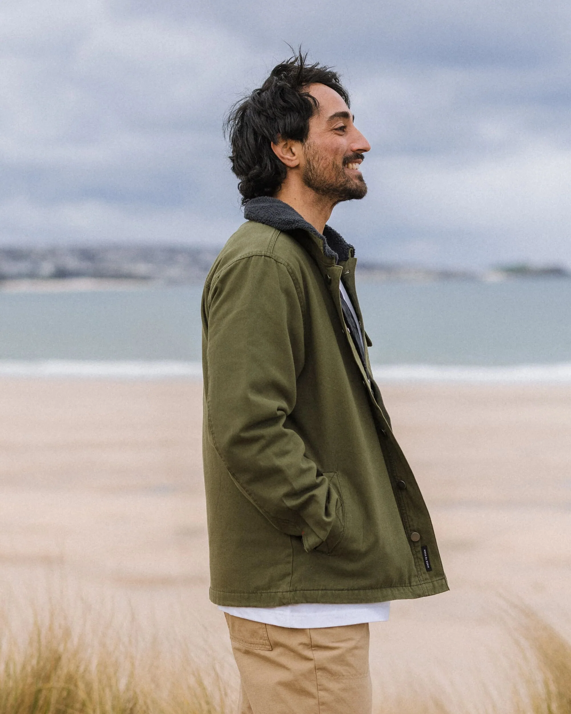 Falcon Organic Cotton Jacket - Khaki - Image 4