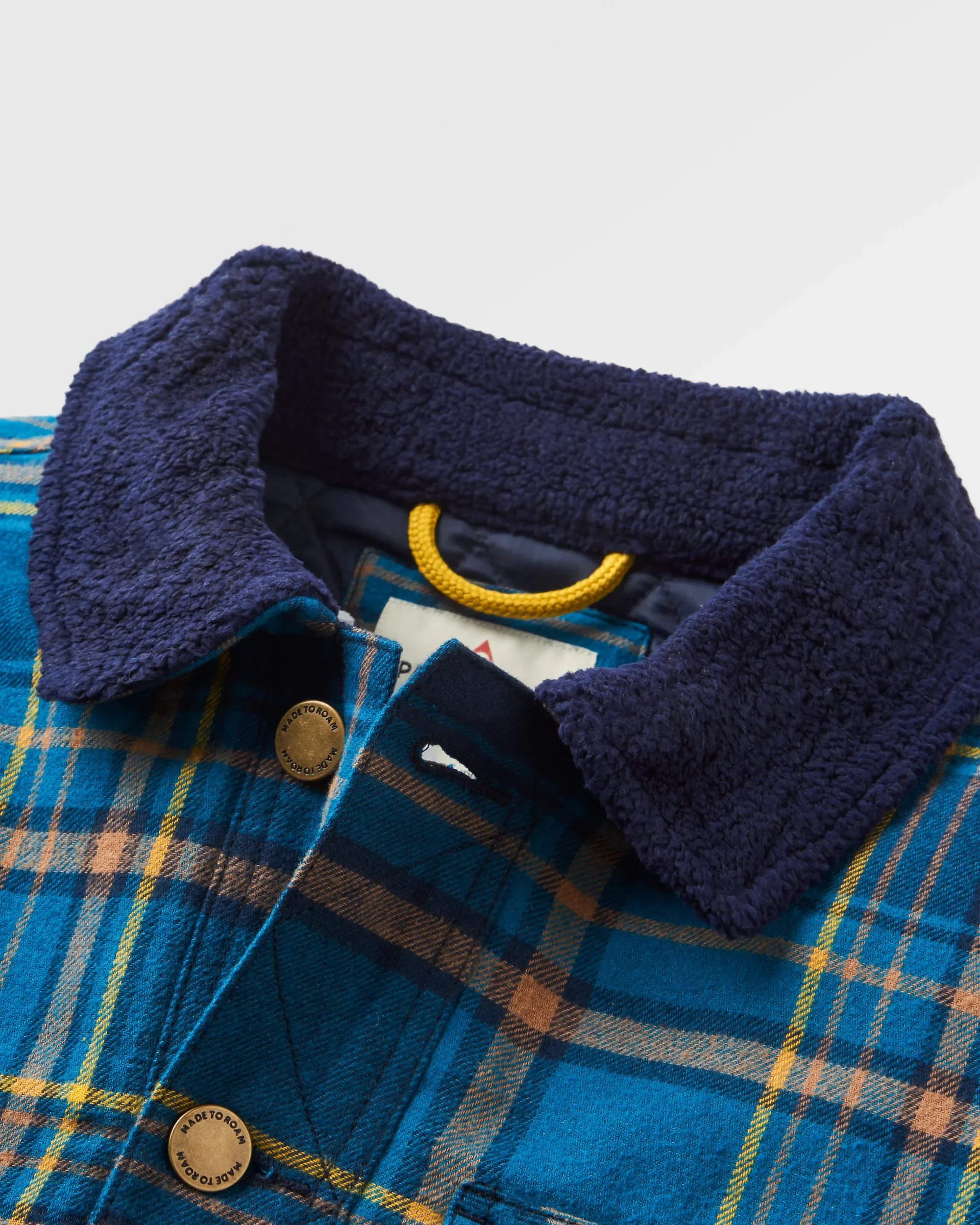 Falcon Organic Cotton Jacket - Tidal Blue Check - Image 4