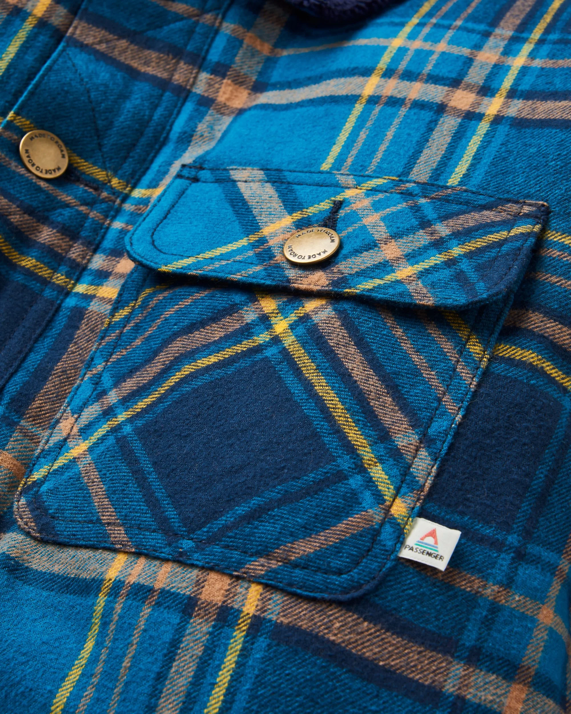 Falcon Organic Cotton Jacket - Tidal Blue Check - Image 6