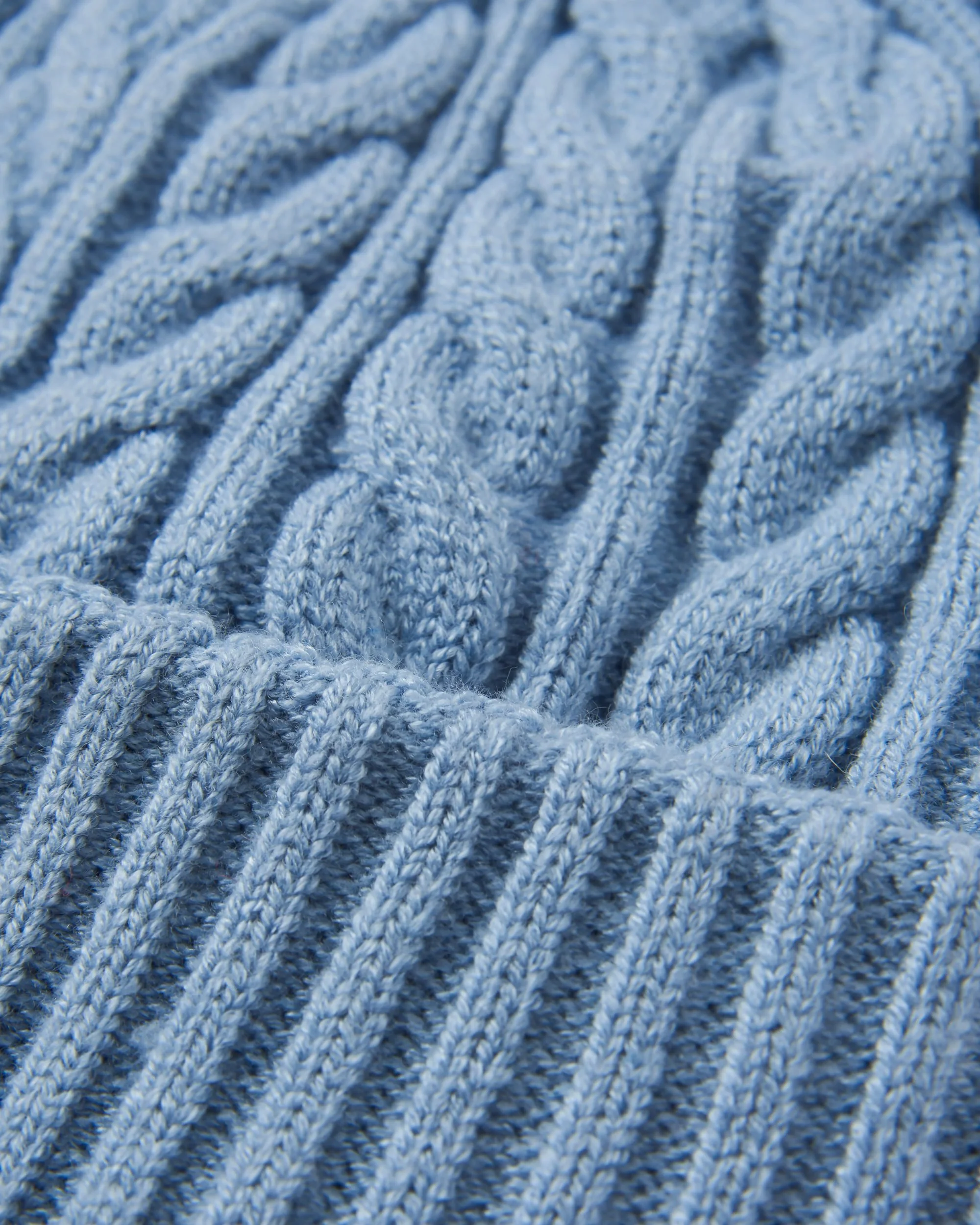 Fireside Cable Knit Beanie - Faded Denim - Image 4