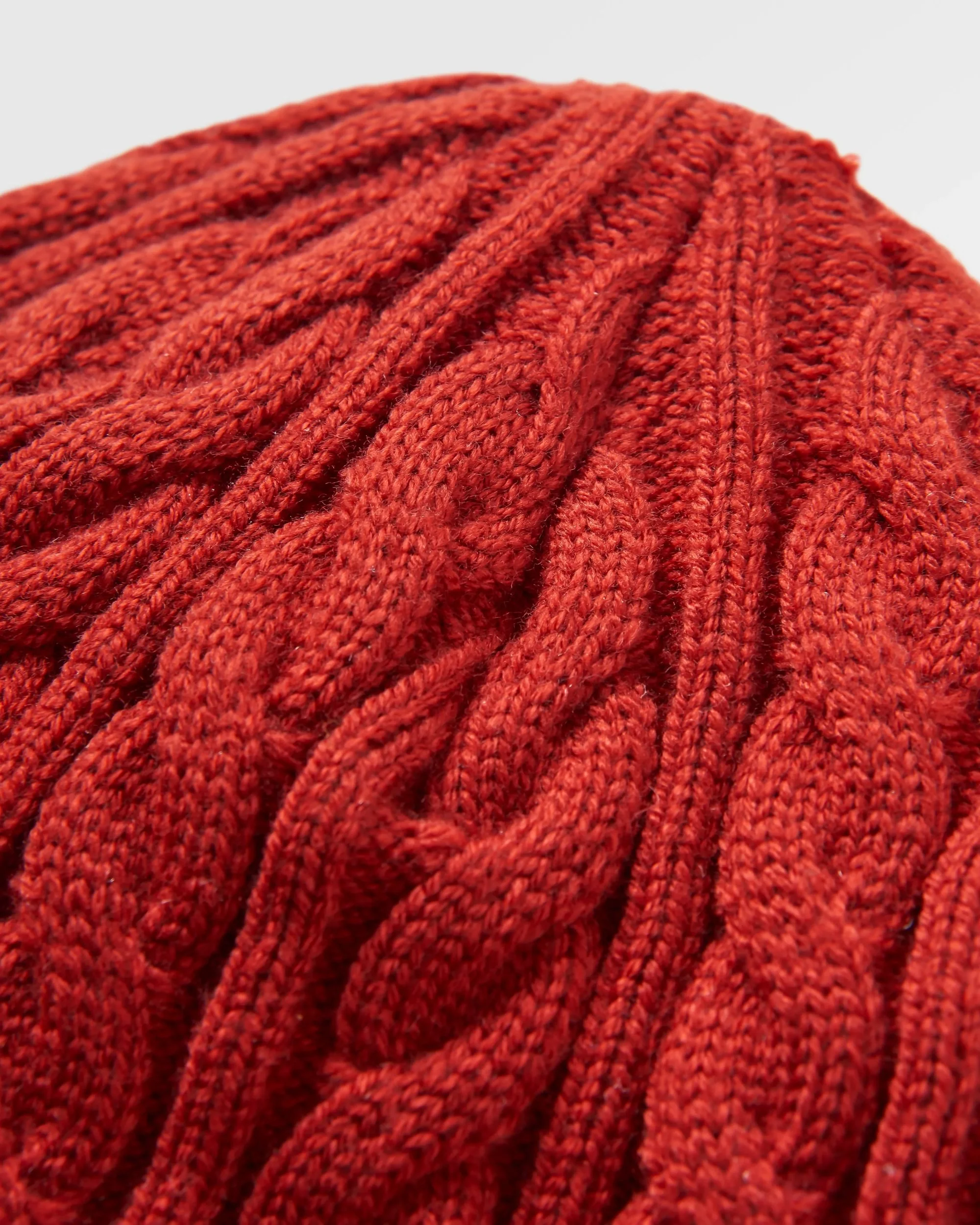 Fireside Cable Knit Beanie - Red Ochre - Image 3