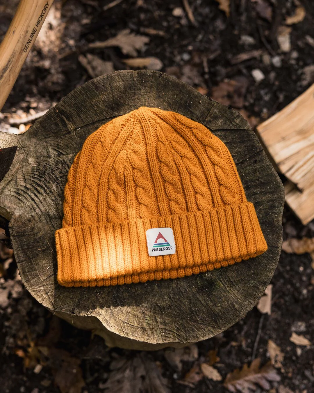 Fireside Cable Knit Beanie - Sunrise Orange - Image 2