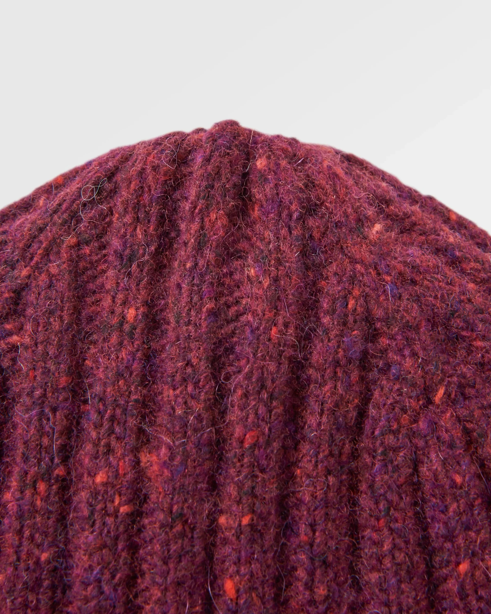 Fisherman Merino Wool Beanie - Wine - Image 5