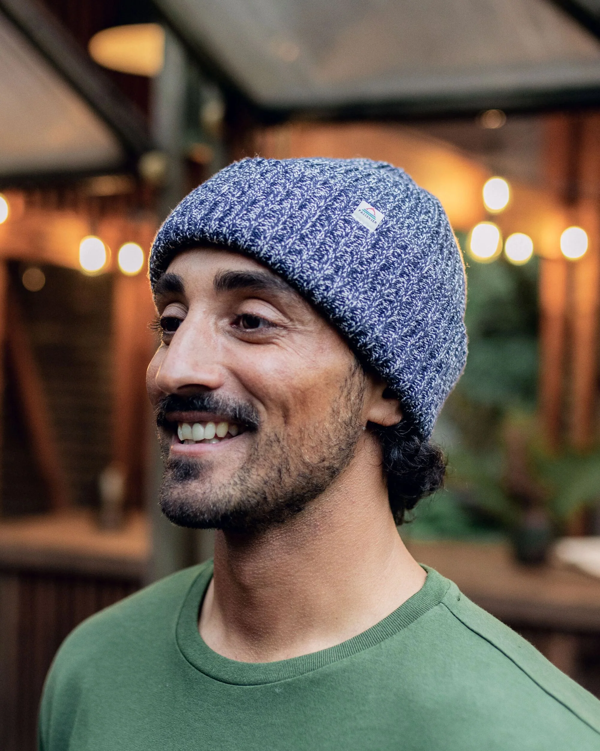 Fisherman Marl Beanie - Rich Navy - Image 2