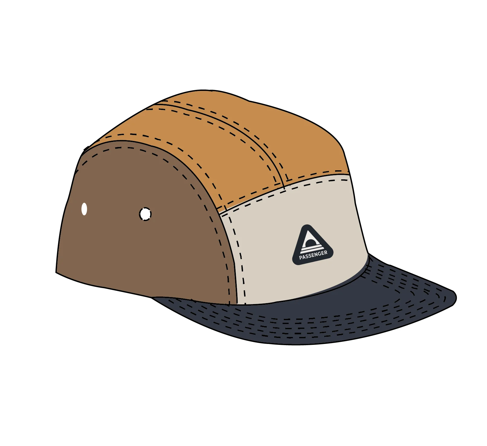 Fixie 5 Panel Cap - Spruce Yellow/Toffee - Image 5
