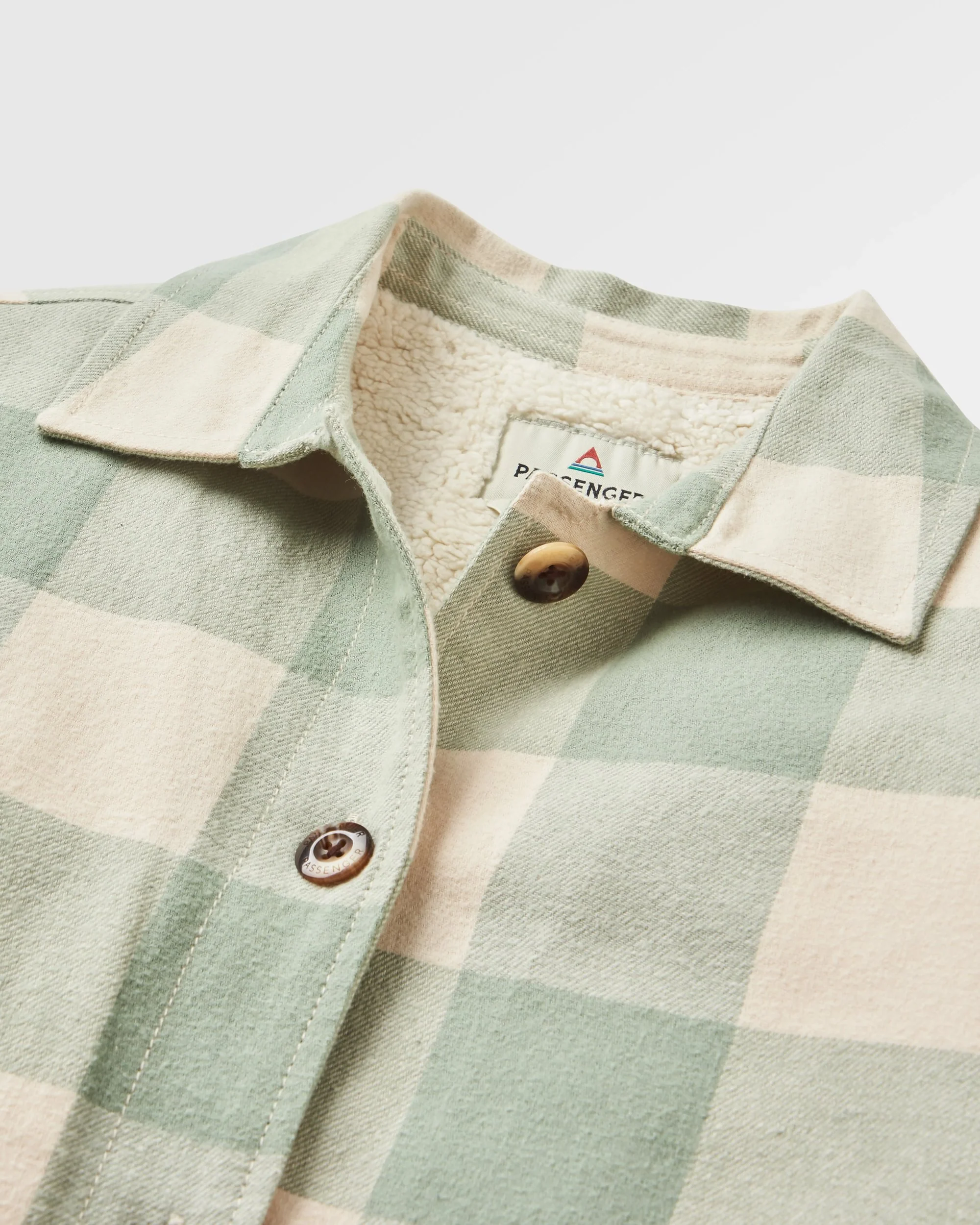 Flint Organic Cotton Overshirt - Pistachio Buffalo Check - Image 9