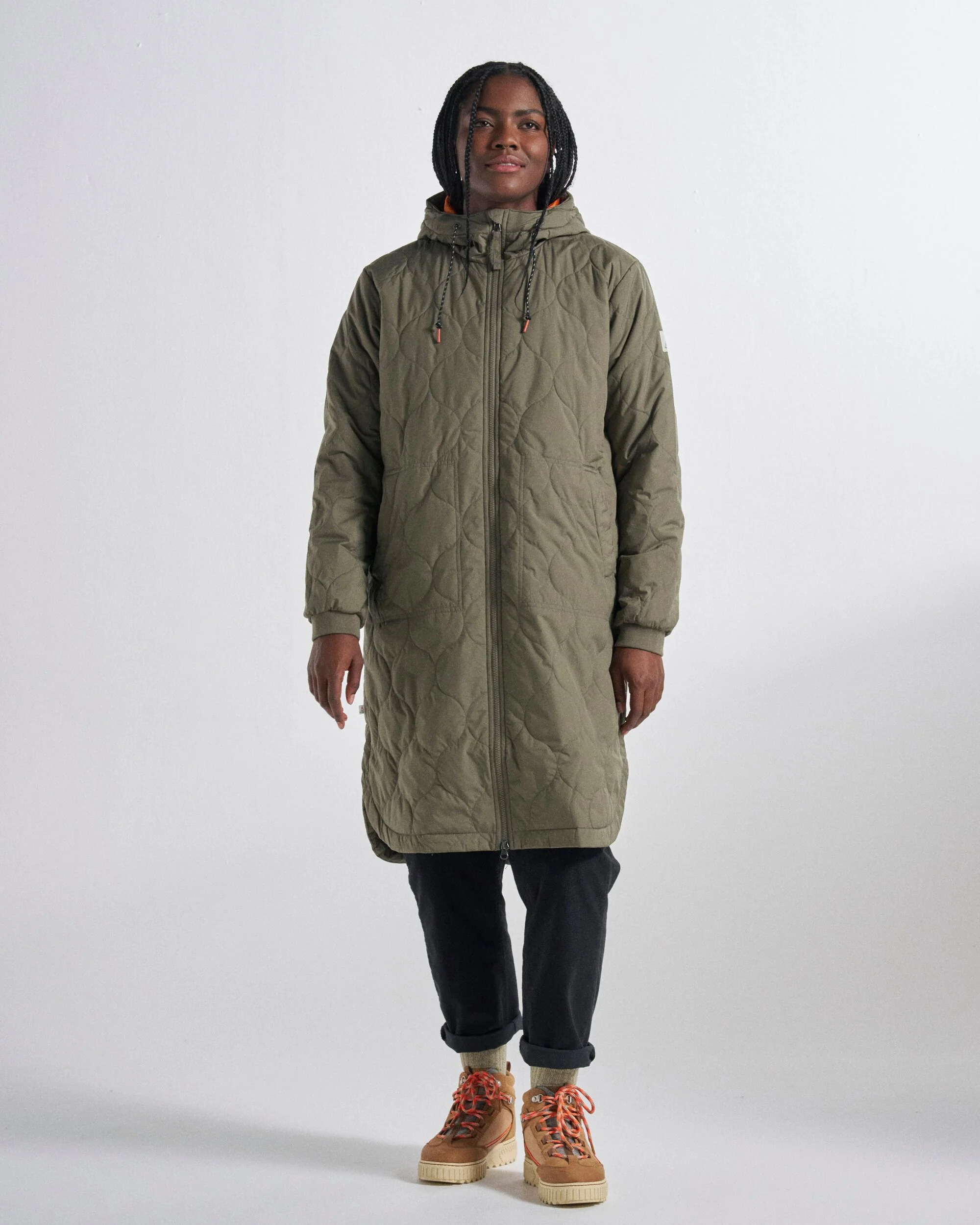 Flora Long Insulated Parka - Dusty Olive - Image 8