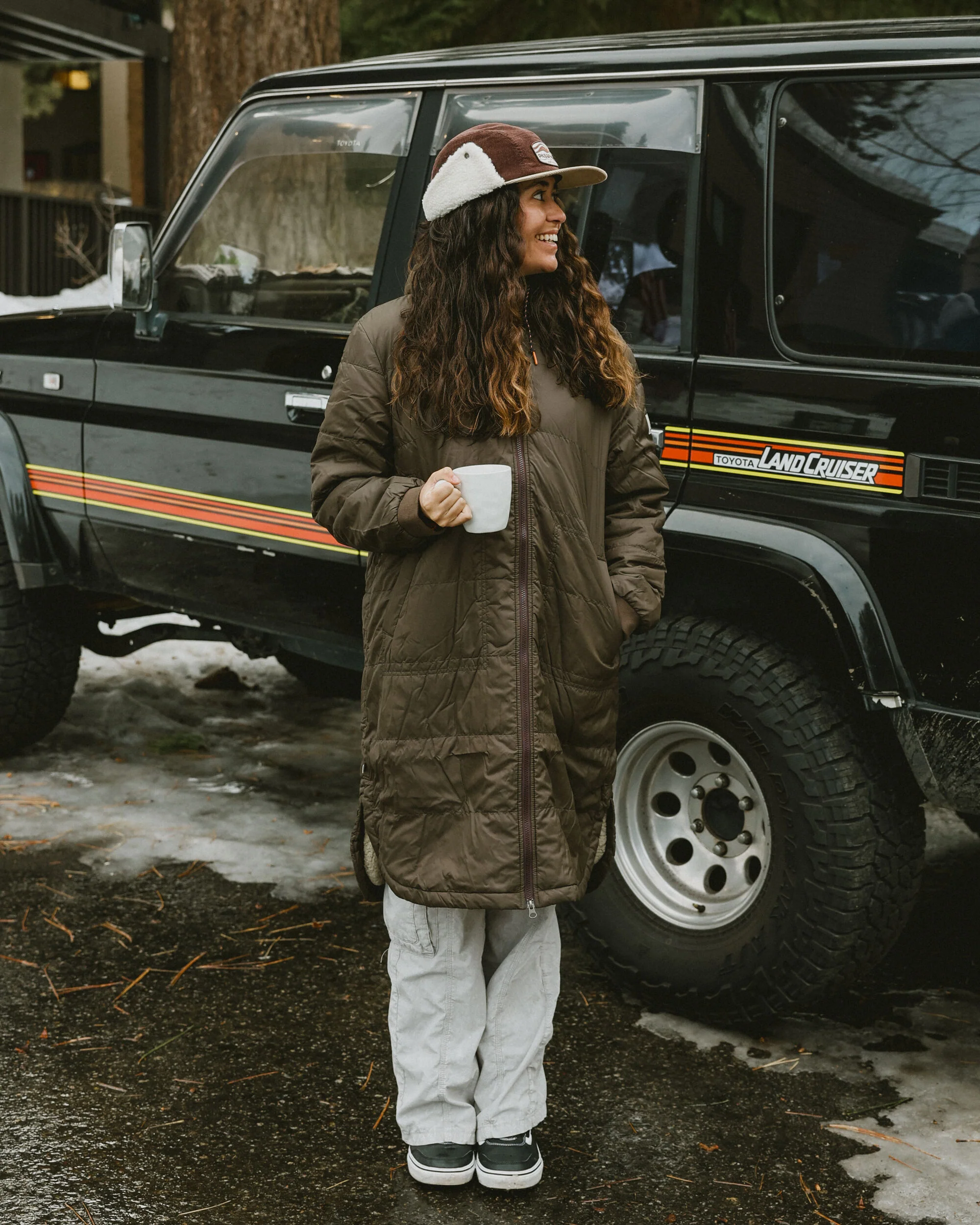 Flora Sherpa Lined Parka - Coffee - Image 5