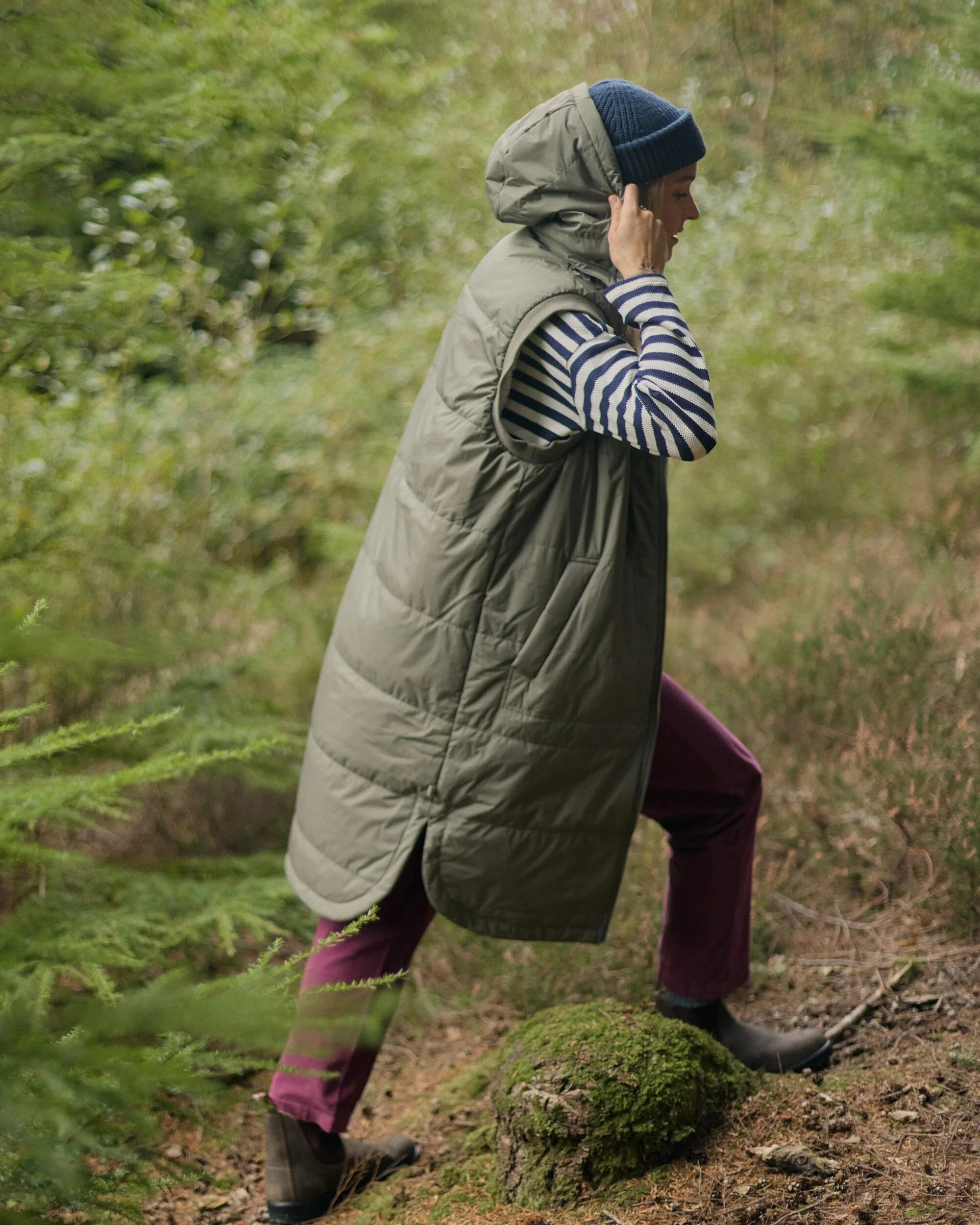 Flora Sherpa Lined Gilet - Dusty Olive - Image 3