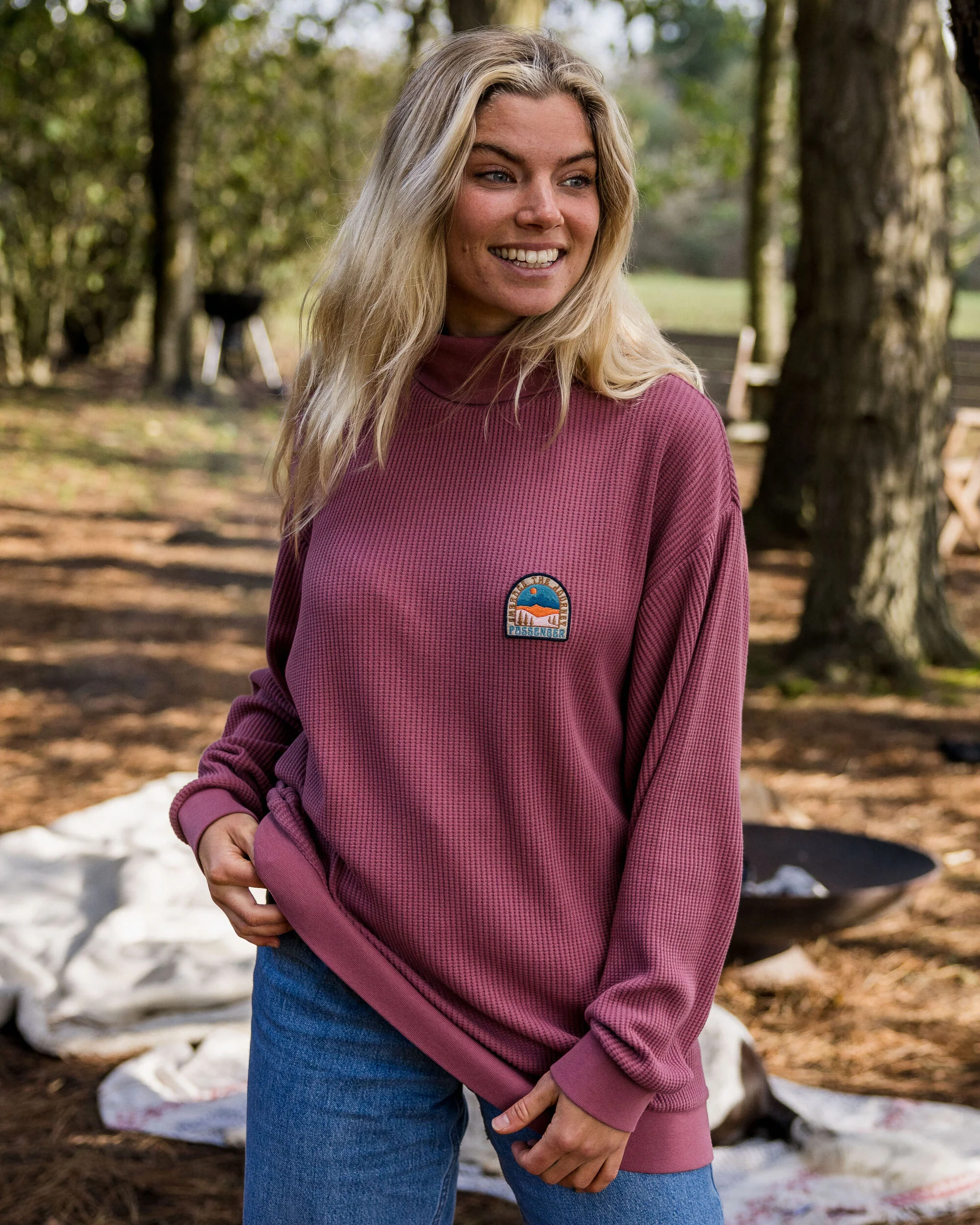 Flourish Roll Neck Top - Crushed Berry - Image 3