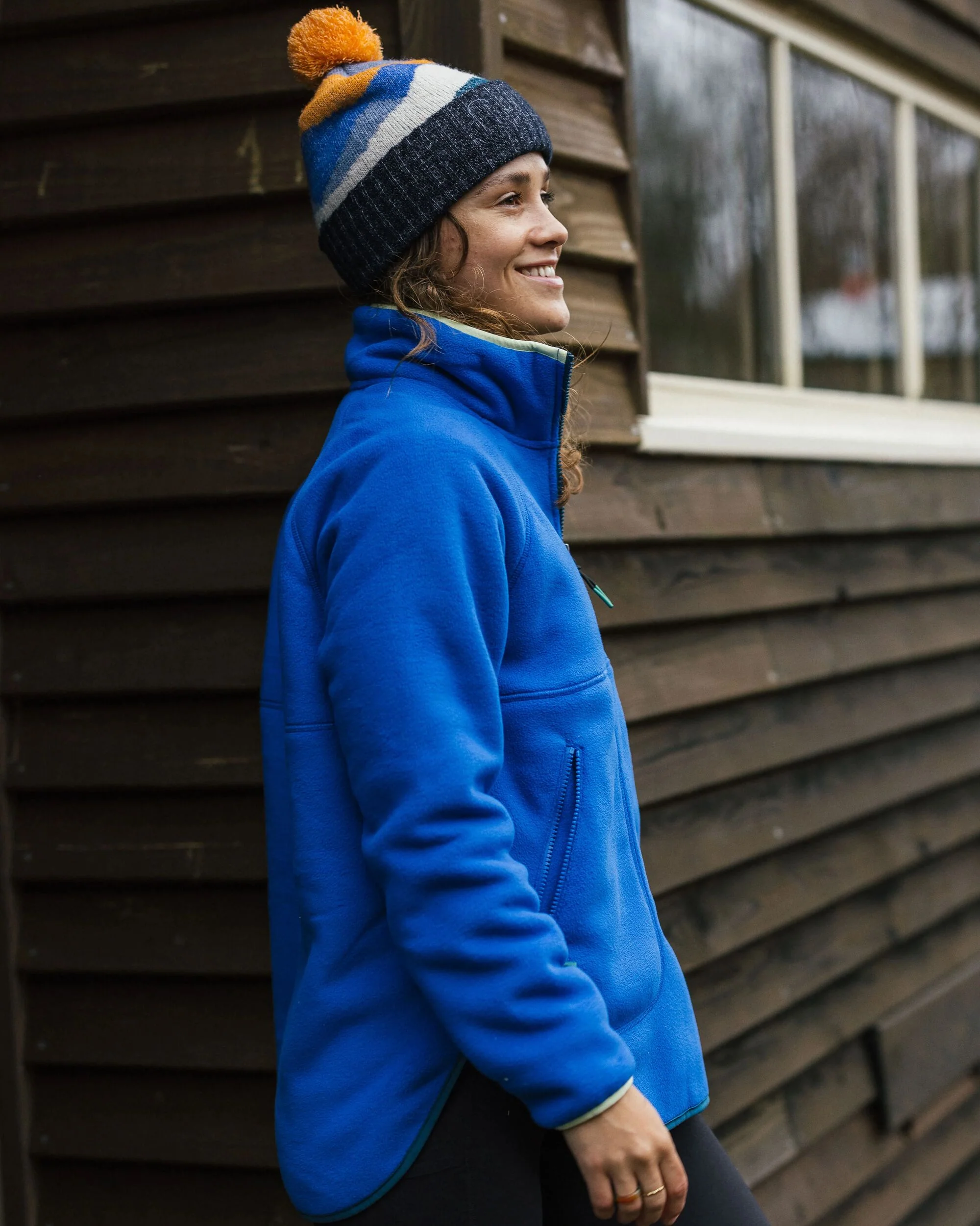 Folksy Sherpa Fleece - Azure Blue - Image 5