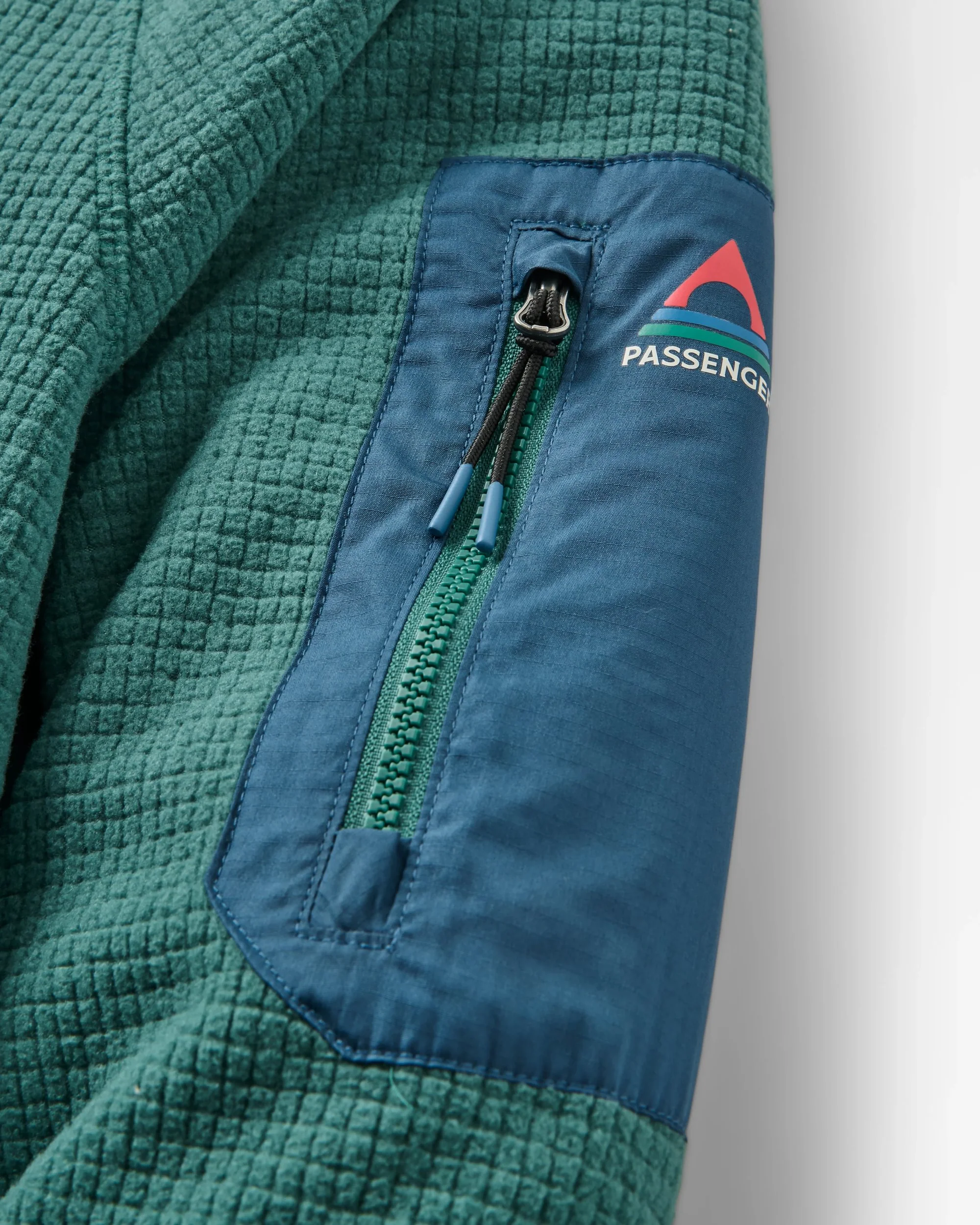 Forestscape Grid Fleece Hoodie - Deep Ocean - Image 6