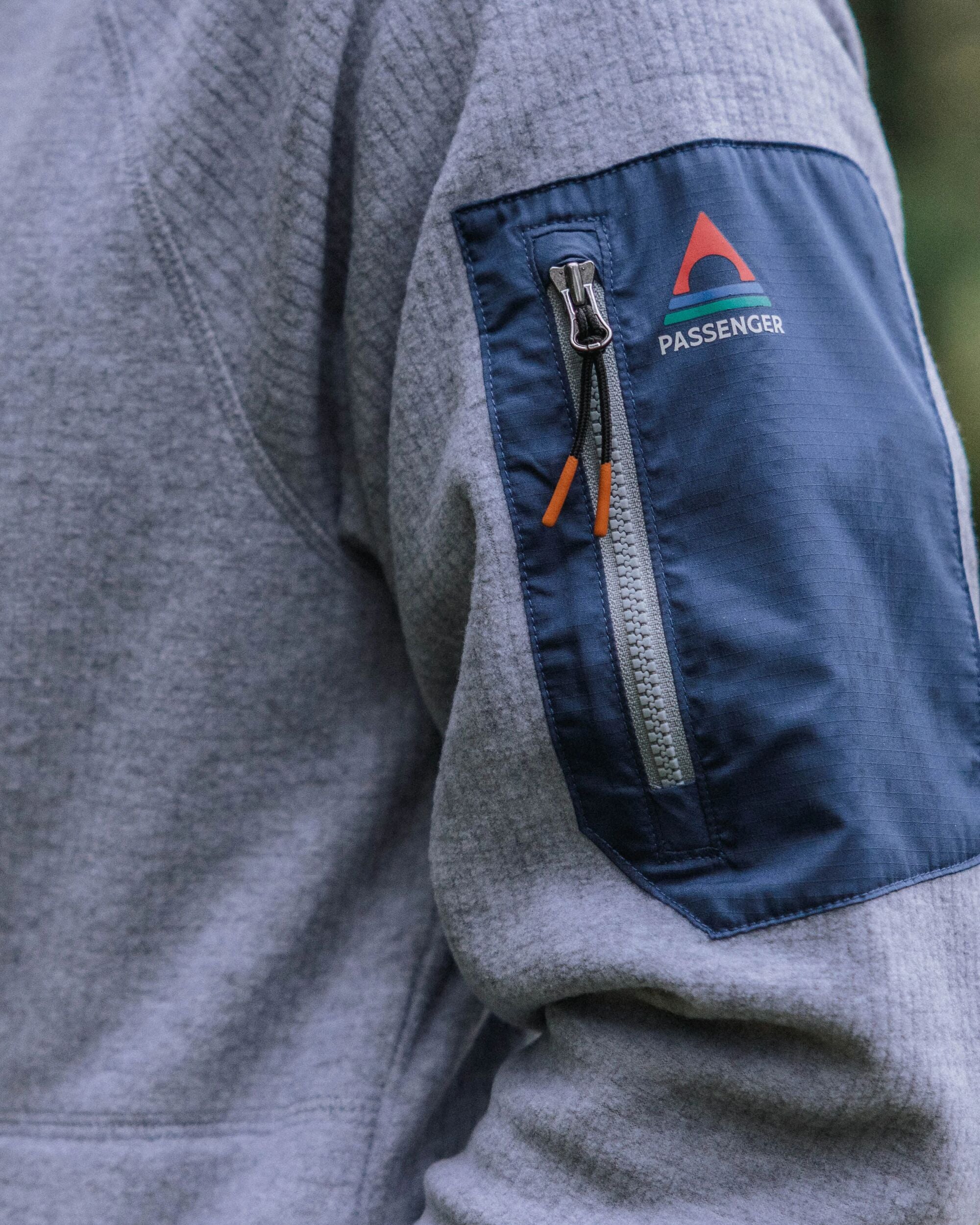 Forestscape Grid Fleece Hoodie - Grey Marl - Image 5