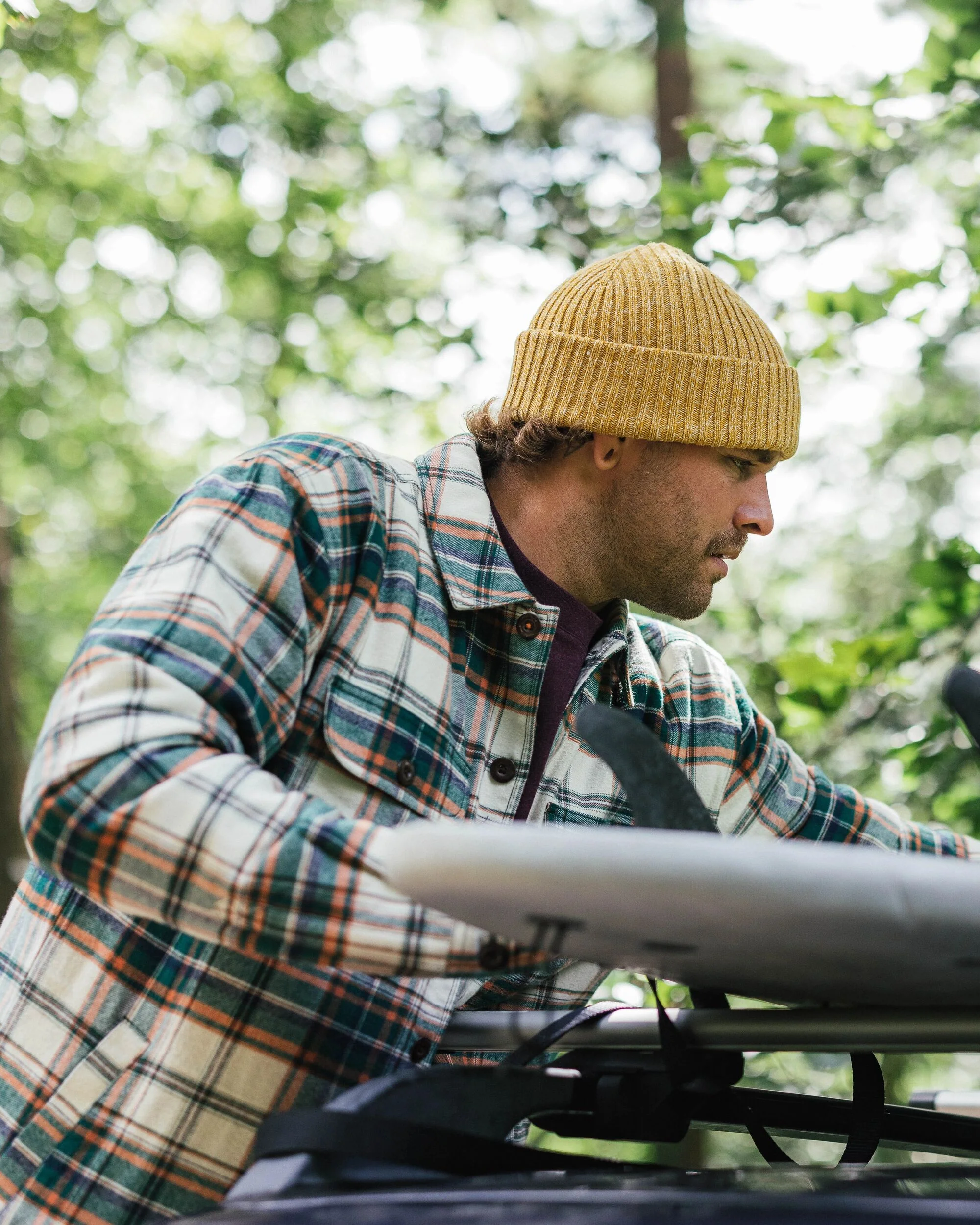 Freestyle Sherpa-Lined Overshirt - Birch/Rain Forest Check - Image 3
