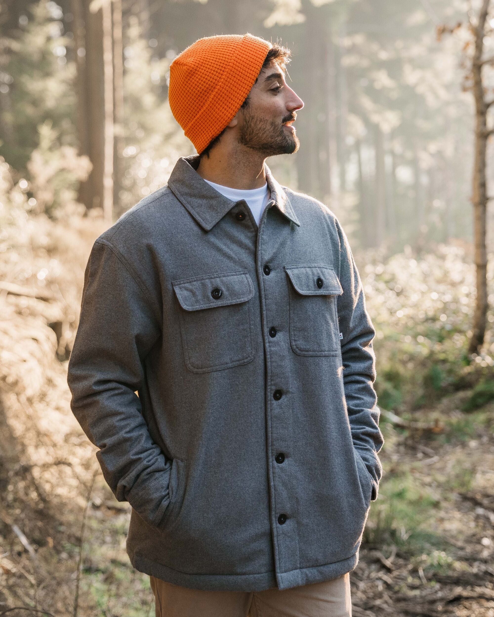 Freestyle Sherpa-Lined Overshirt - Grey Marl - Image 8
