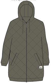 Getaway Quilted Full Zip Hoodie - Khaki - Image 14
