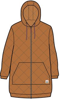 Getaway Quilted Full Zip Hoodie - Burnt Orange - Image 11