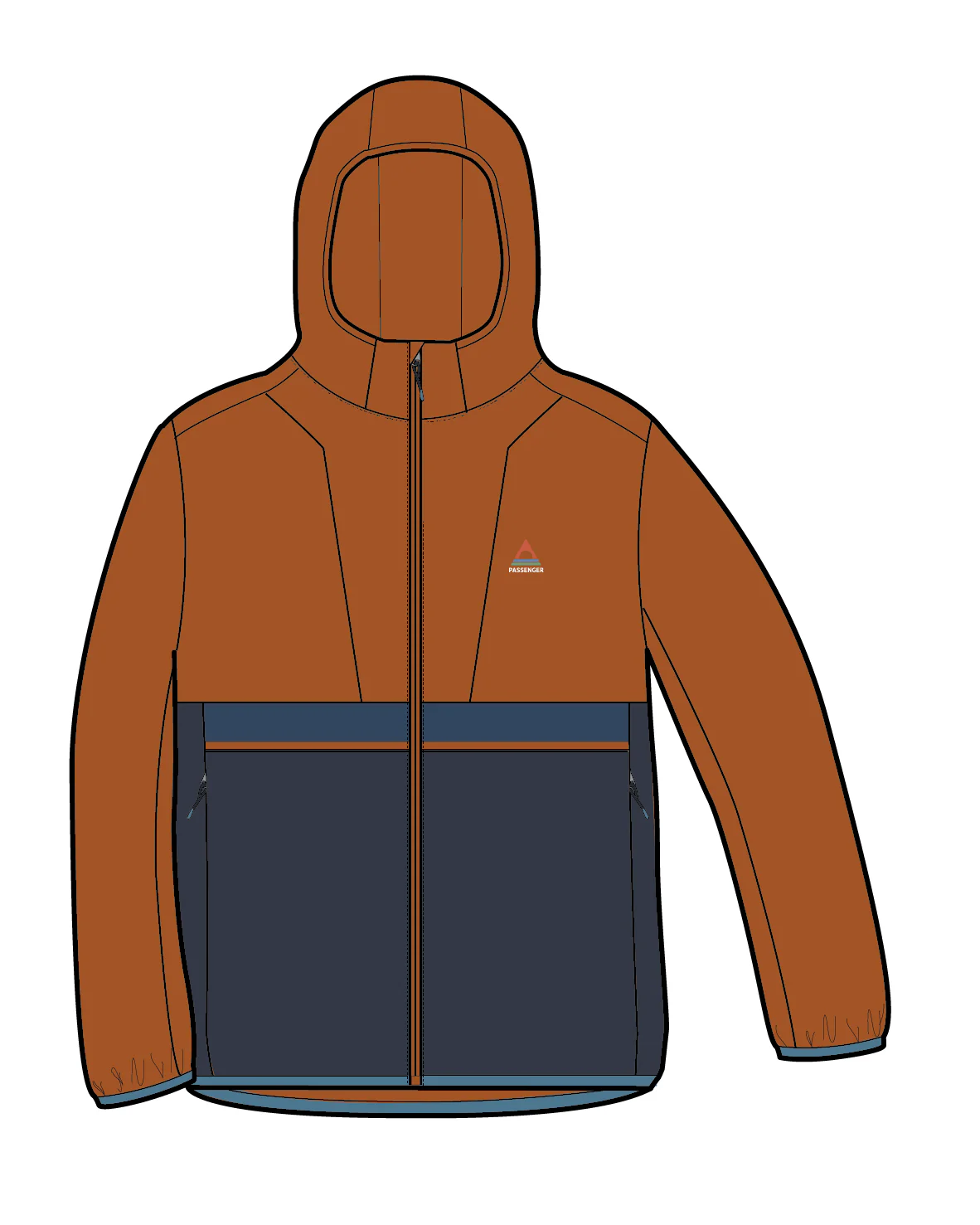Gusto Windshell Jacket - Sunset Orange/Charcoal - Image 10