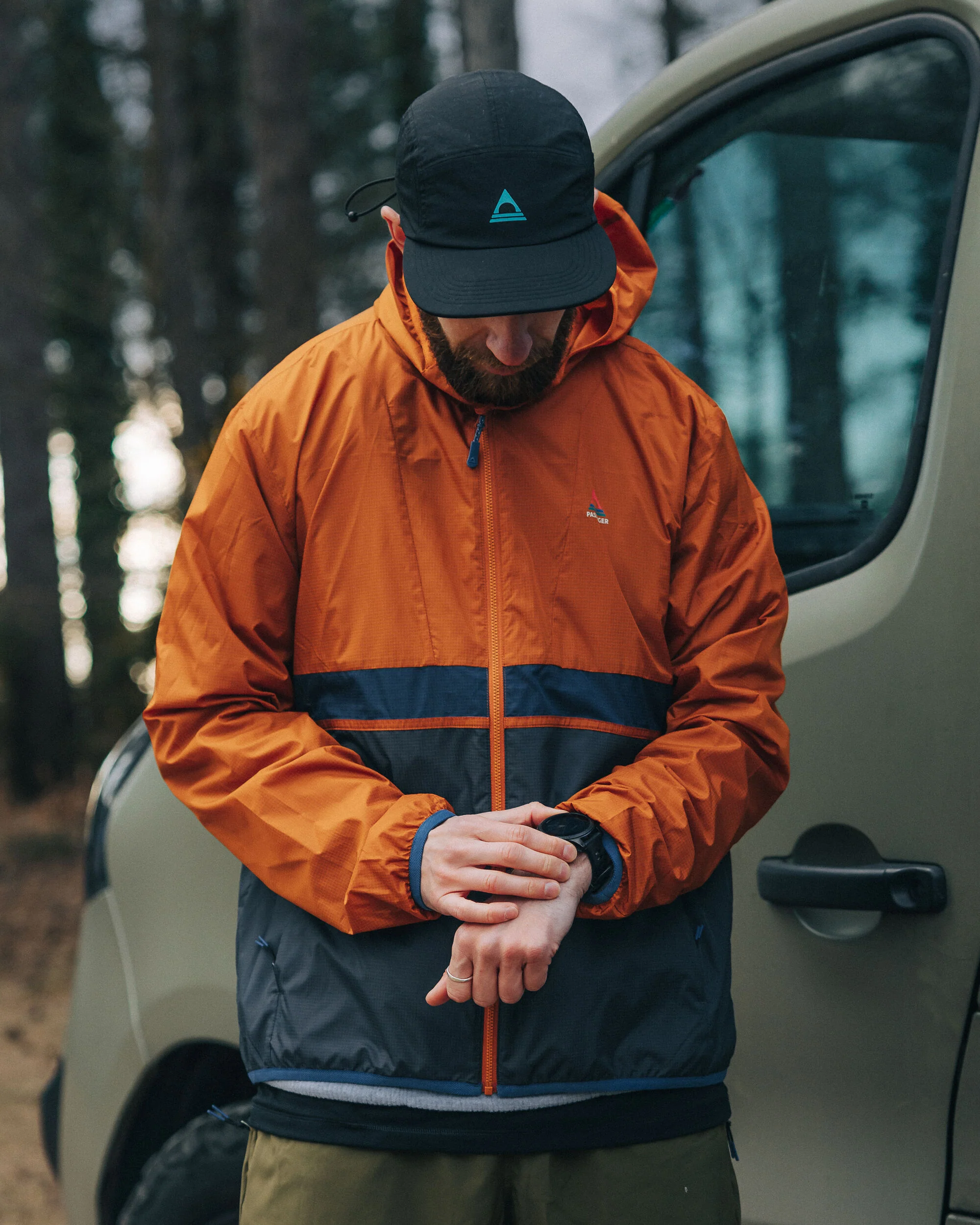 Gusto Windshell Jacket - Sunset Orange/Charcoal - Image 5
