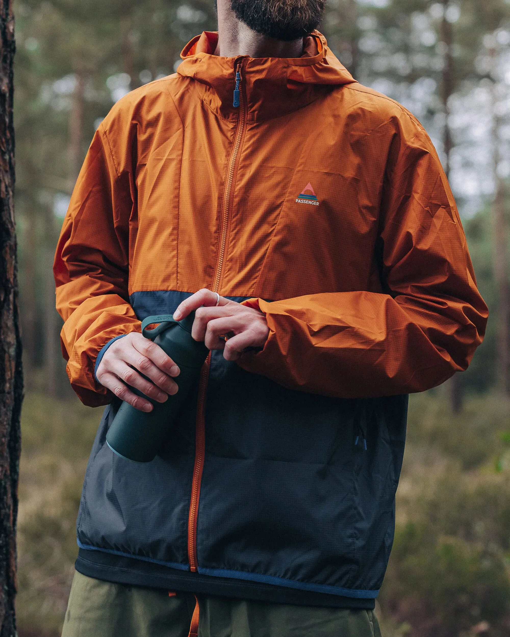 Gusto Windshell Jacket - Sunset Orange/Charcoal - Image 3