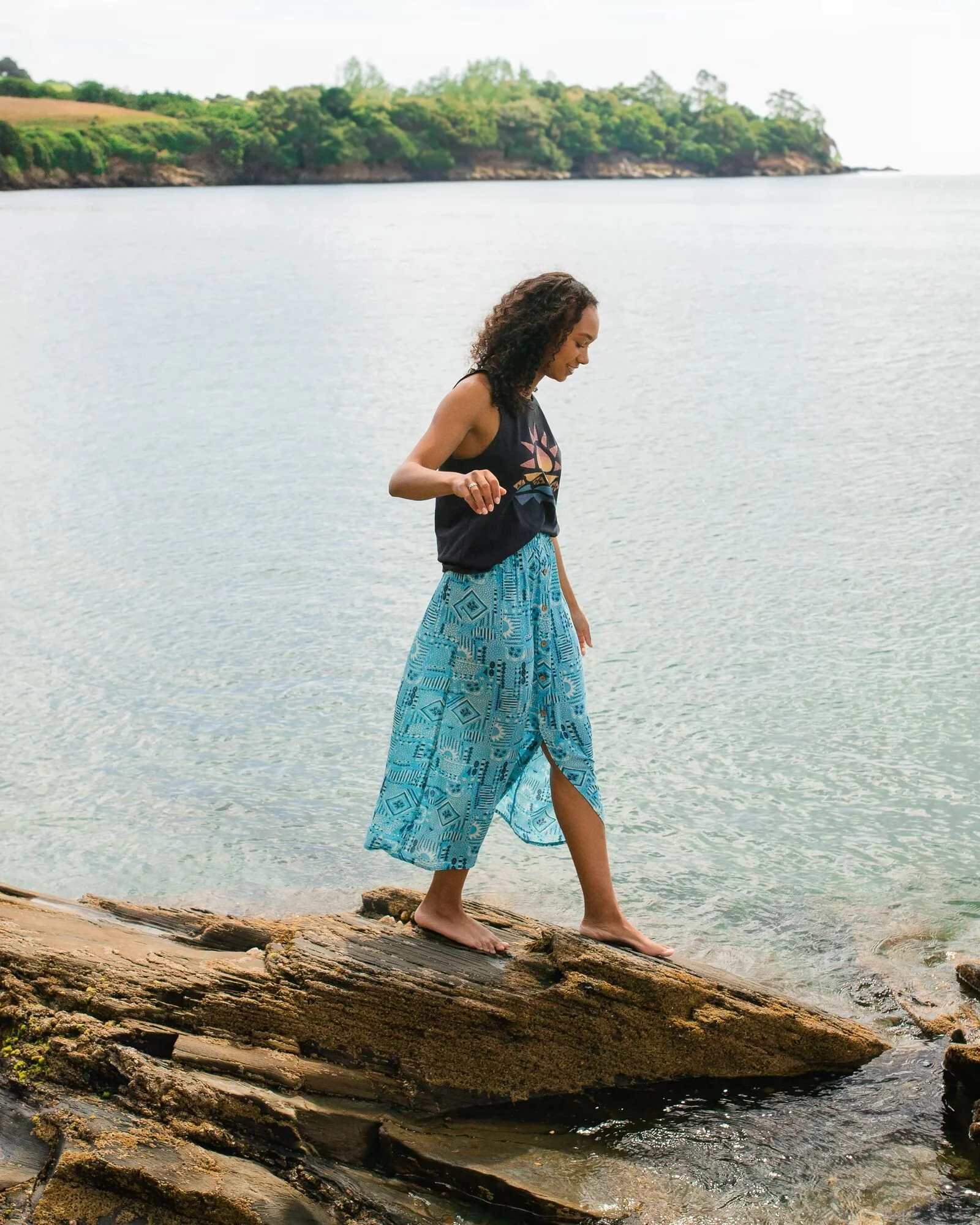 Hannah Skirt - Vintage Patchwork Blue Pool - Image 5