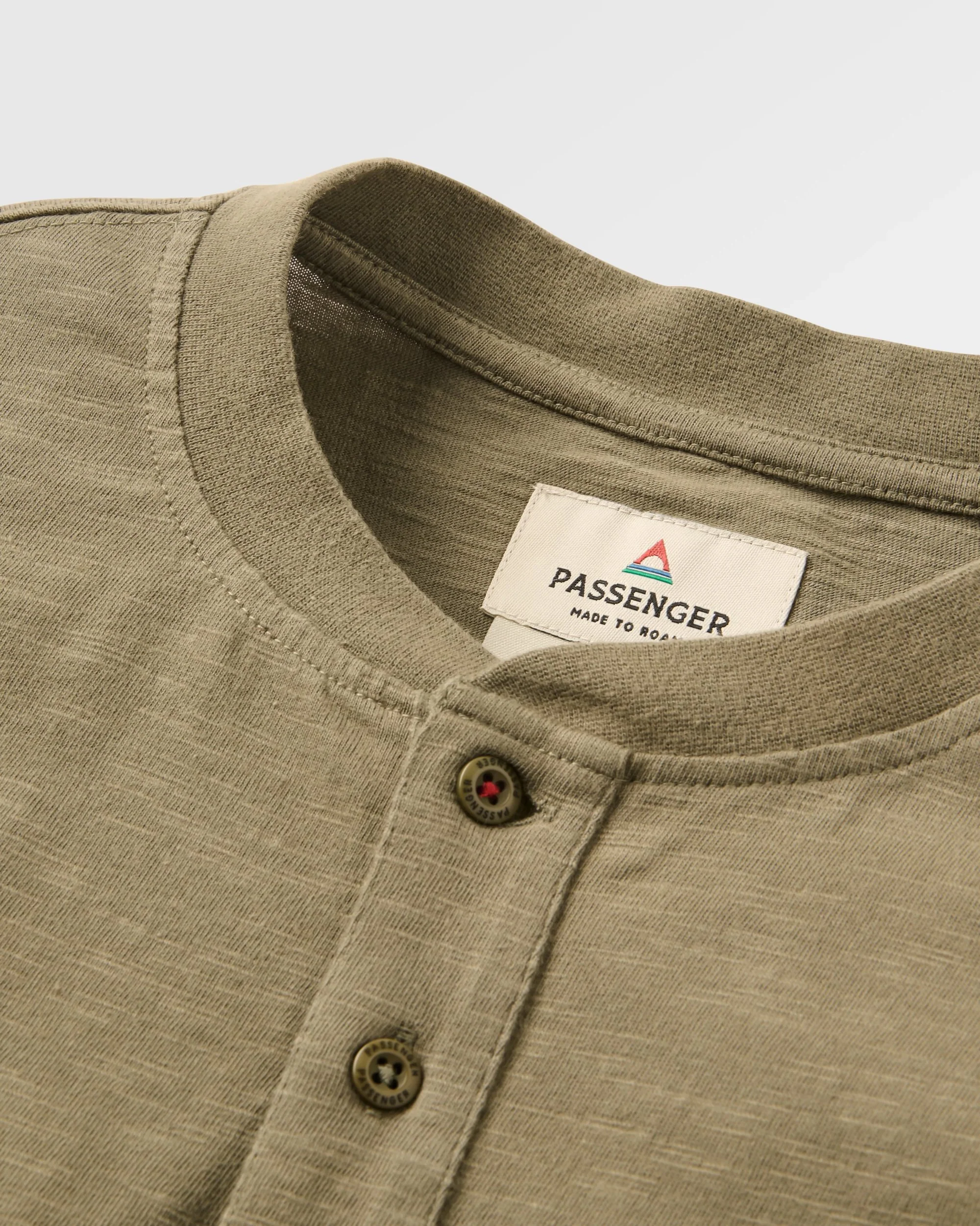 Headland LS Slub Henley - Dusty Olive - Image 2