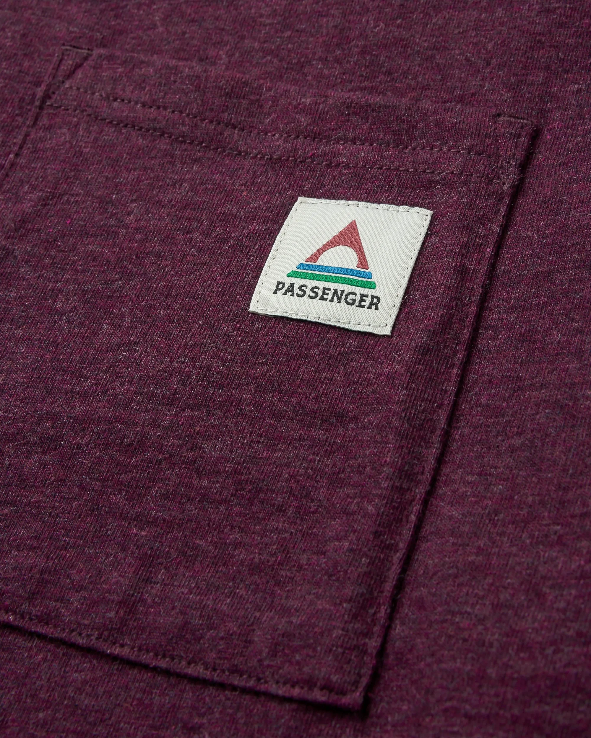 Heritage Organic Relaxed Fit T-Shirt - Wine Marl - Image 2