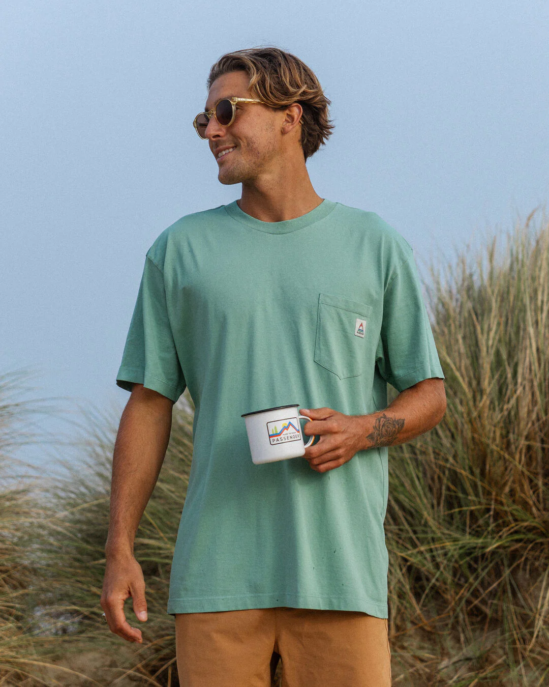 Heritage Pocket T-Shirt - Mid Sage - Image 3