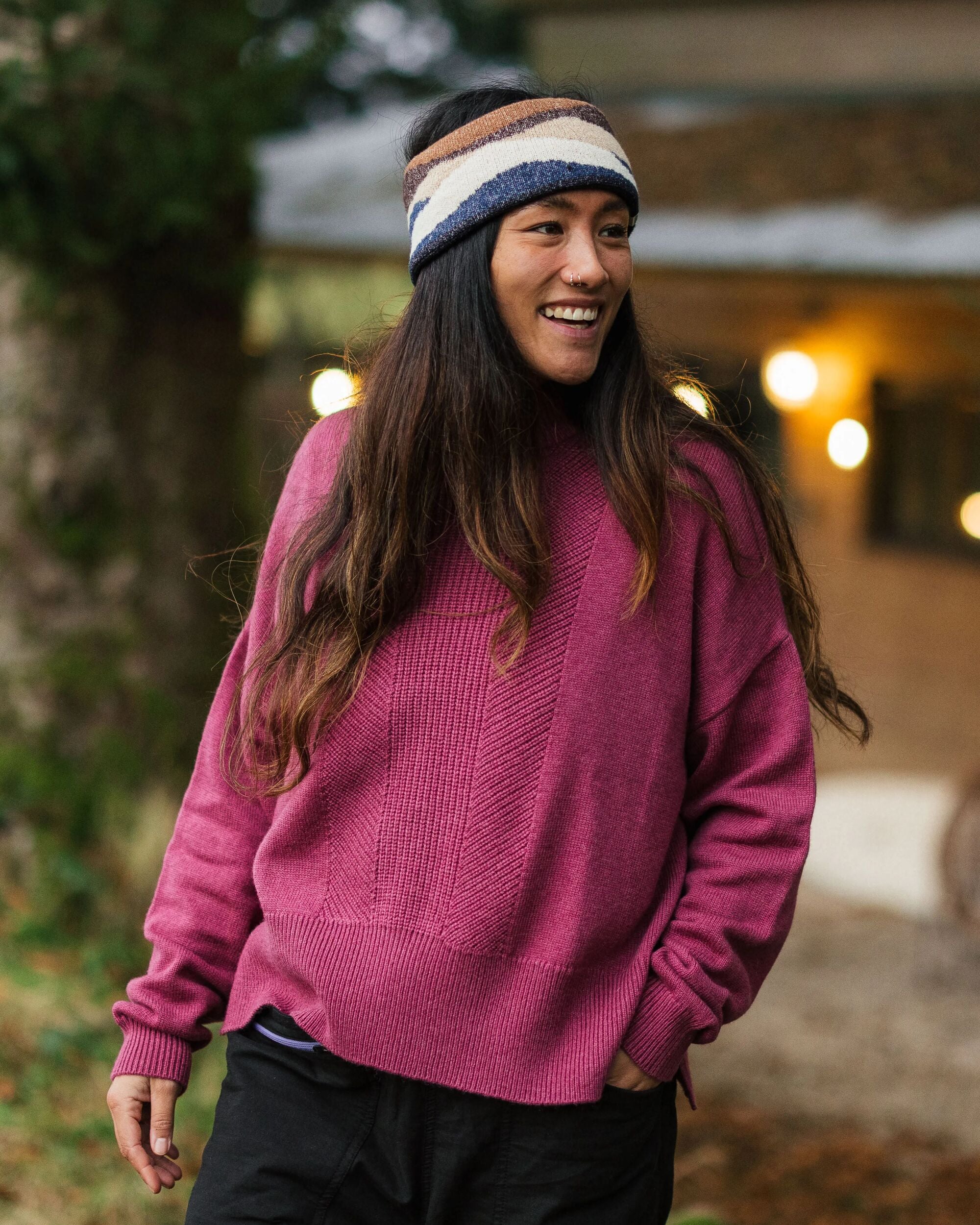 Hideout Oversized Knitted Jumper - Rhubarb