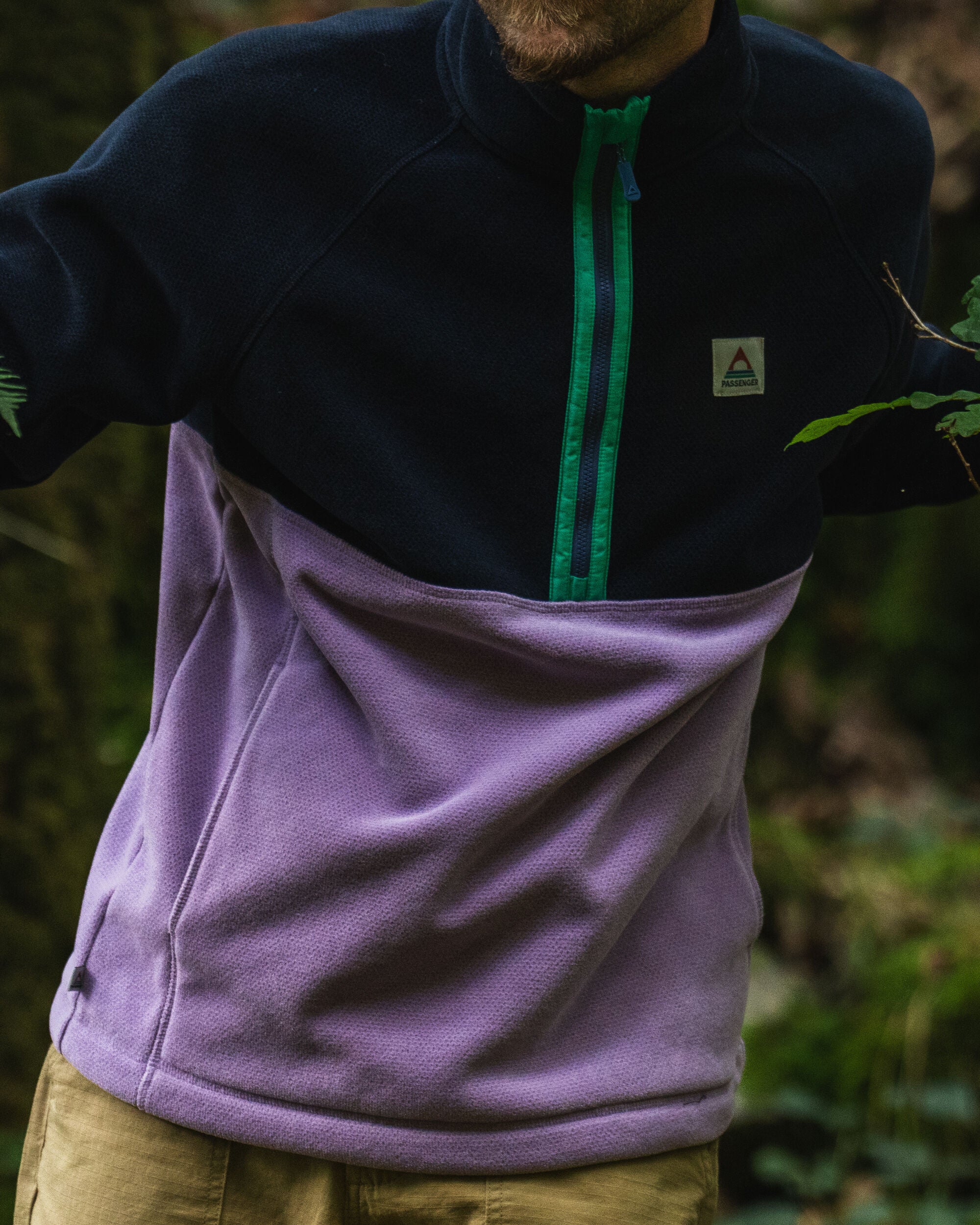 Men's Highland PolartecĀ® Fleece - Lilac/ Deep Navy - Image 2