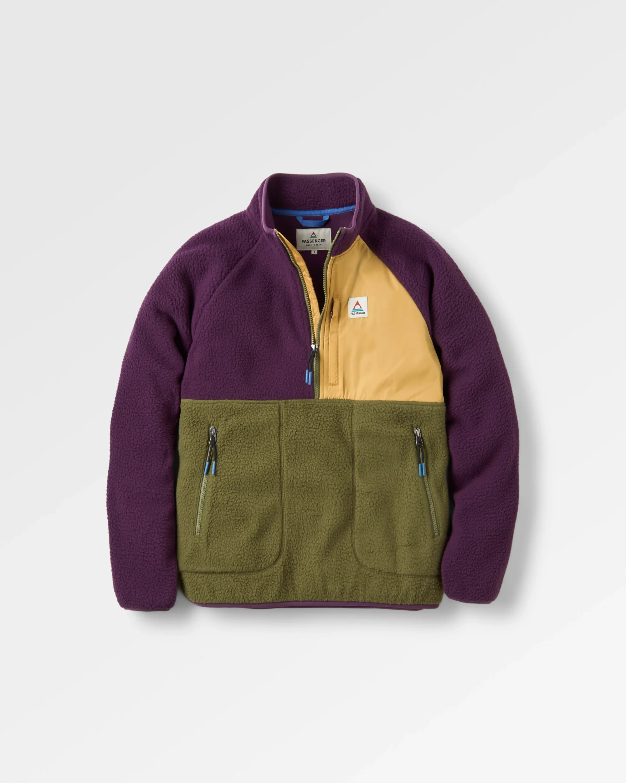 Home Sherpa Fleece - Deep Plum/Khaki - Image 2