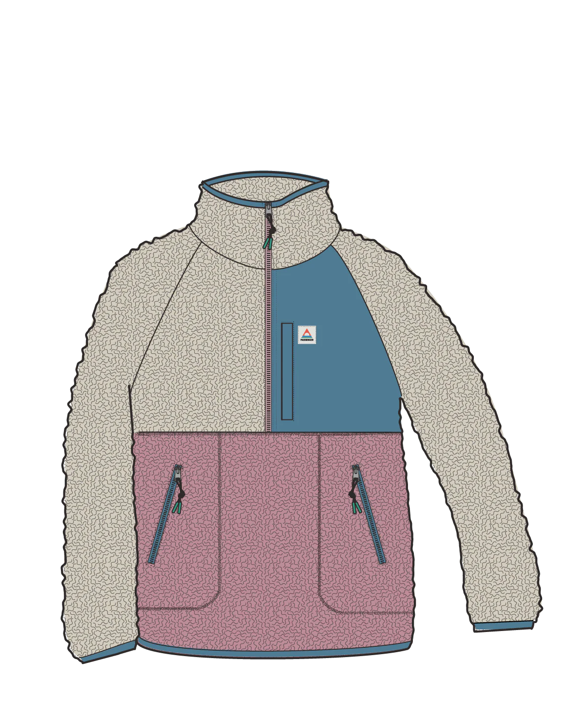 Home Sherpa Fleece - Oatmeal/Pink haze - Image 9