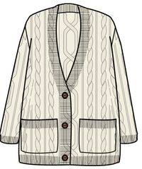 Homey Knitted Cable Cardigan - Off White - Image 10