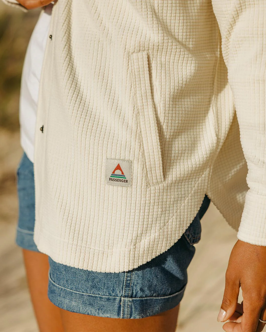 Iguazu Grid Polar Fleece Shirt - Birch - Image 5