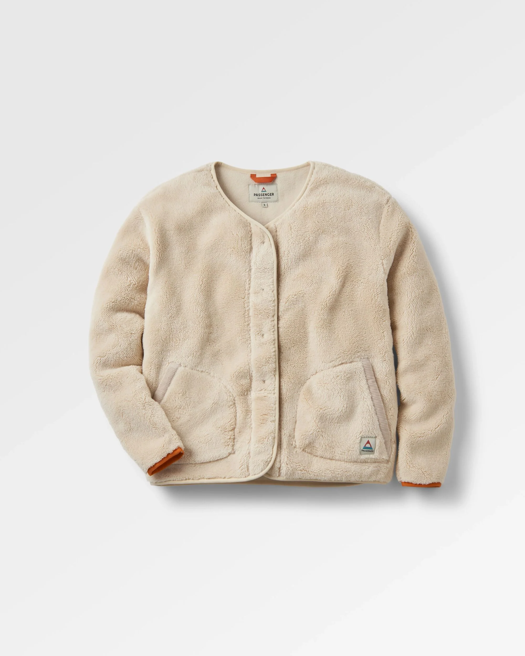 Iris Collarless Fleece Jacket - Oatmeal - Image 2