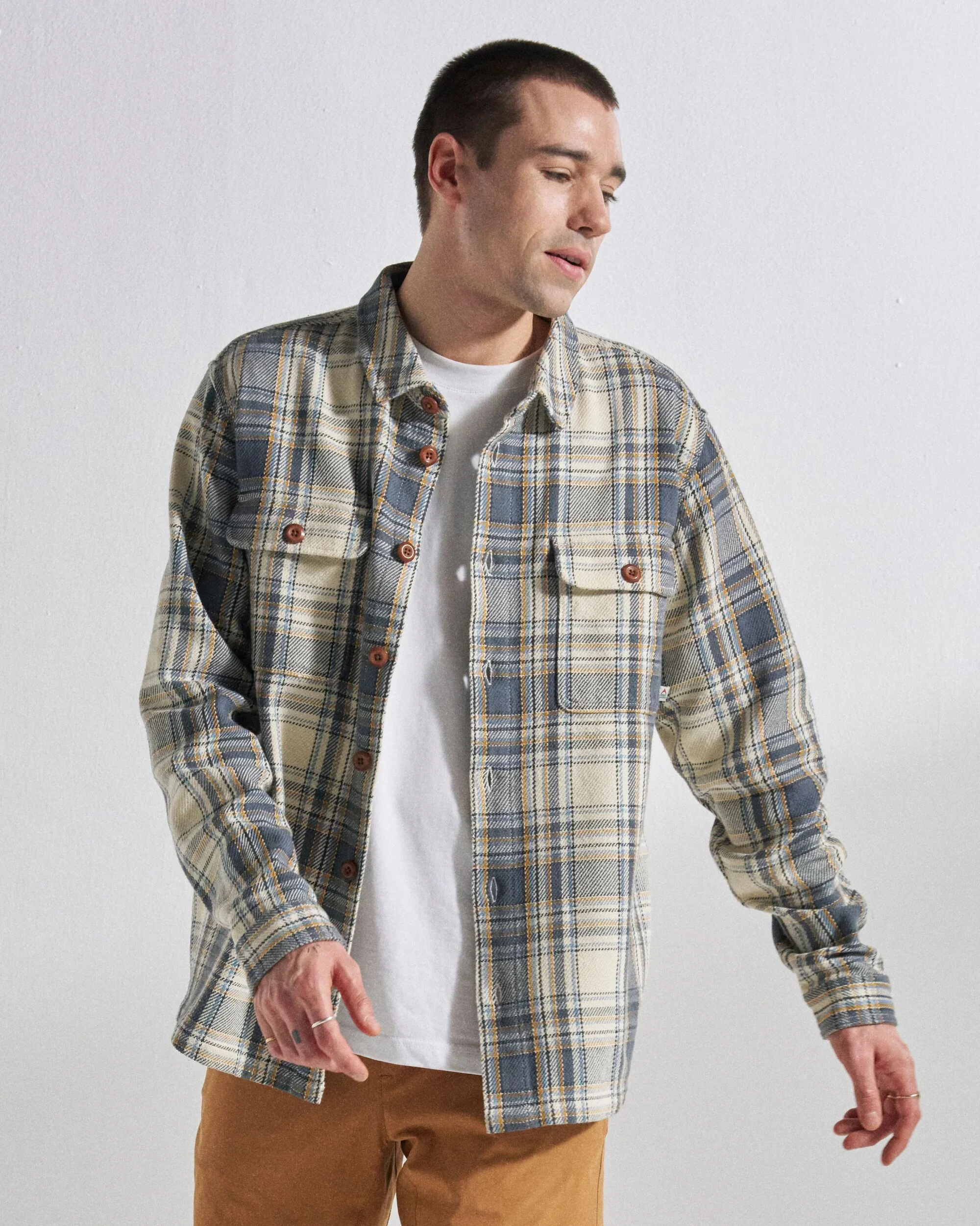 Island Twill Shirt - Off White Check - Image 4